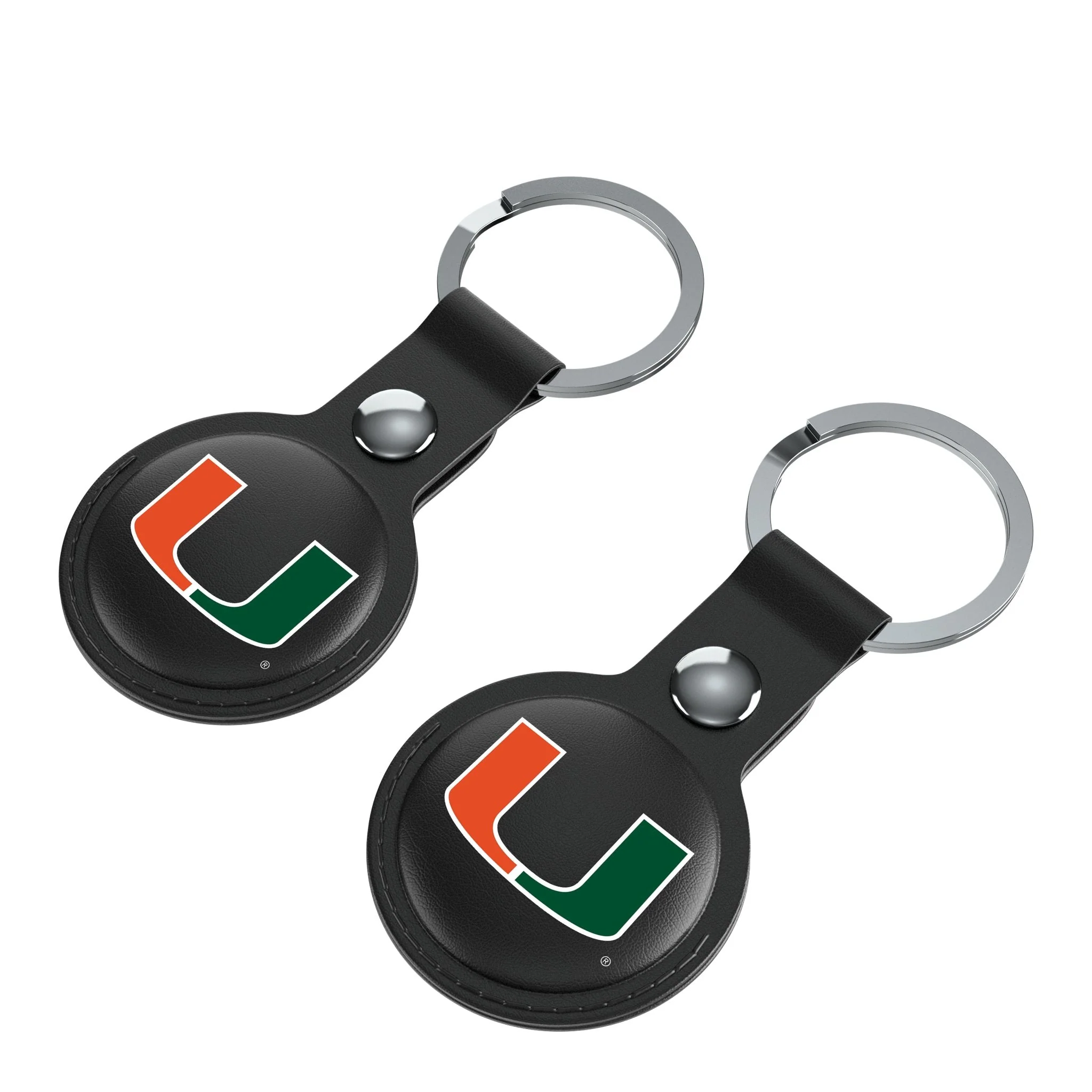 University of Miami Hurricanes Insignia Black Airtag Holder 2-Pack - Image 3