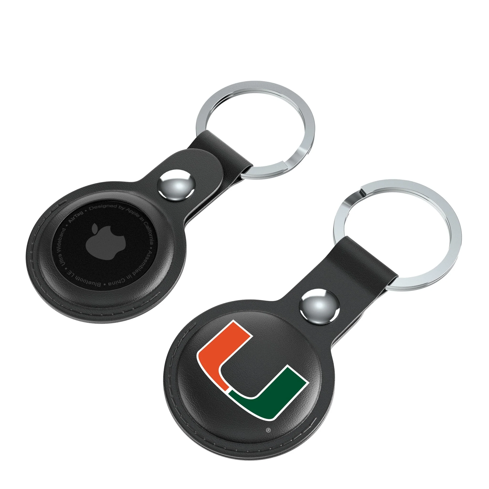 University of Miami Hurricanes Insignia Black Airtag Holder 2-Pack - Image 4