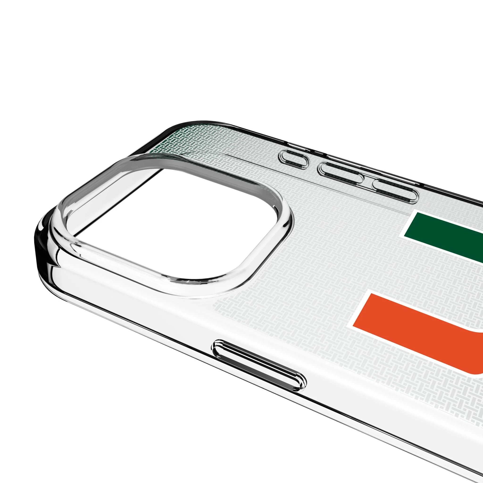University of Miami Hurricanes Linen Clear Phone Case for Apple iPhone - Image 3
