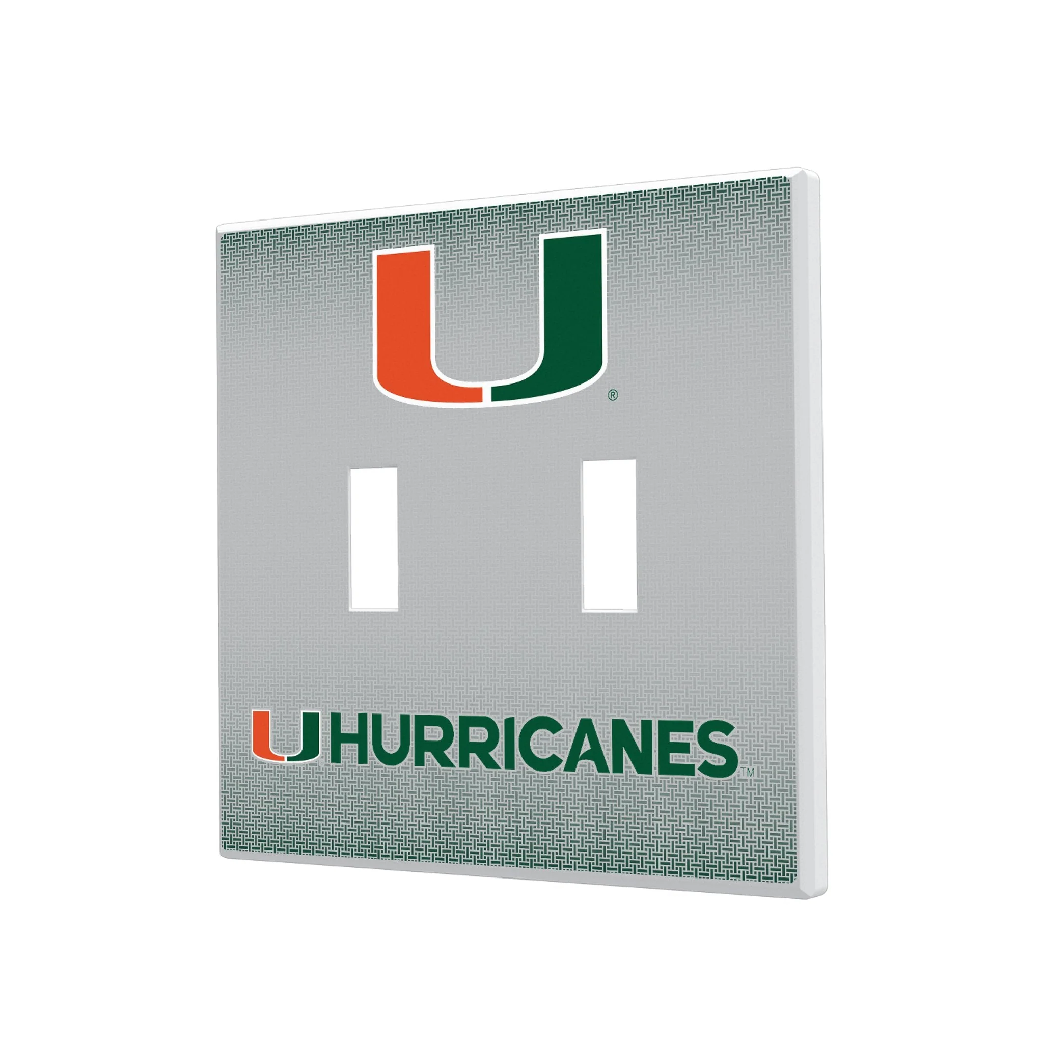 University of Miami Hurricanes Linen Hidden-Screw Light Switch Plate - Image 3