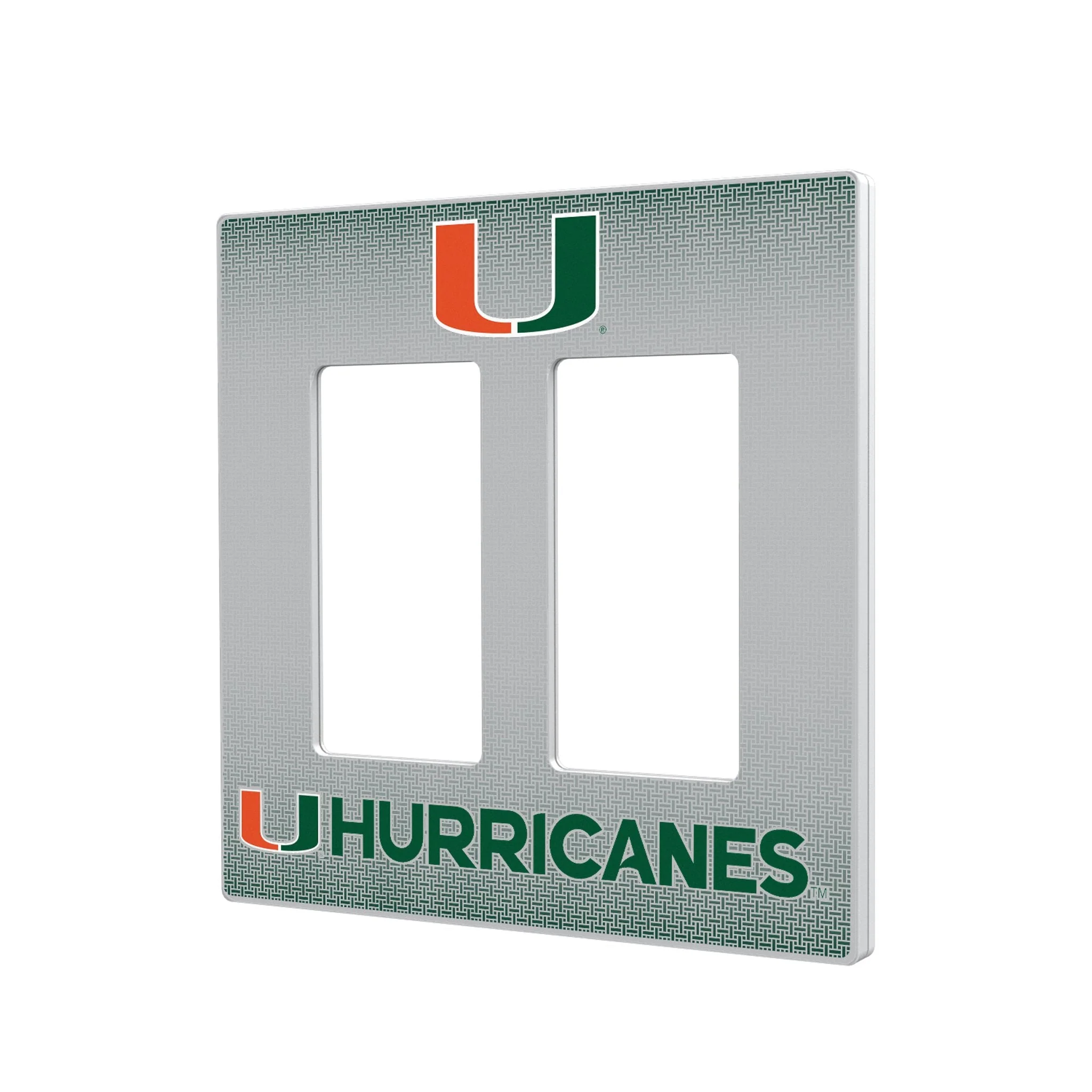 University of Miami Hurricanes Linen Hidden-Screw Light Switch Plate - Image 4