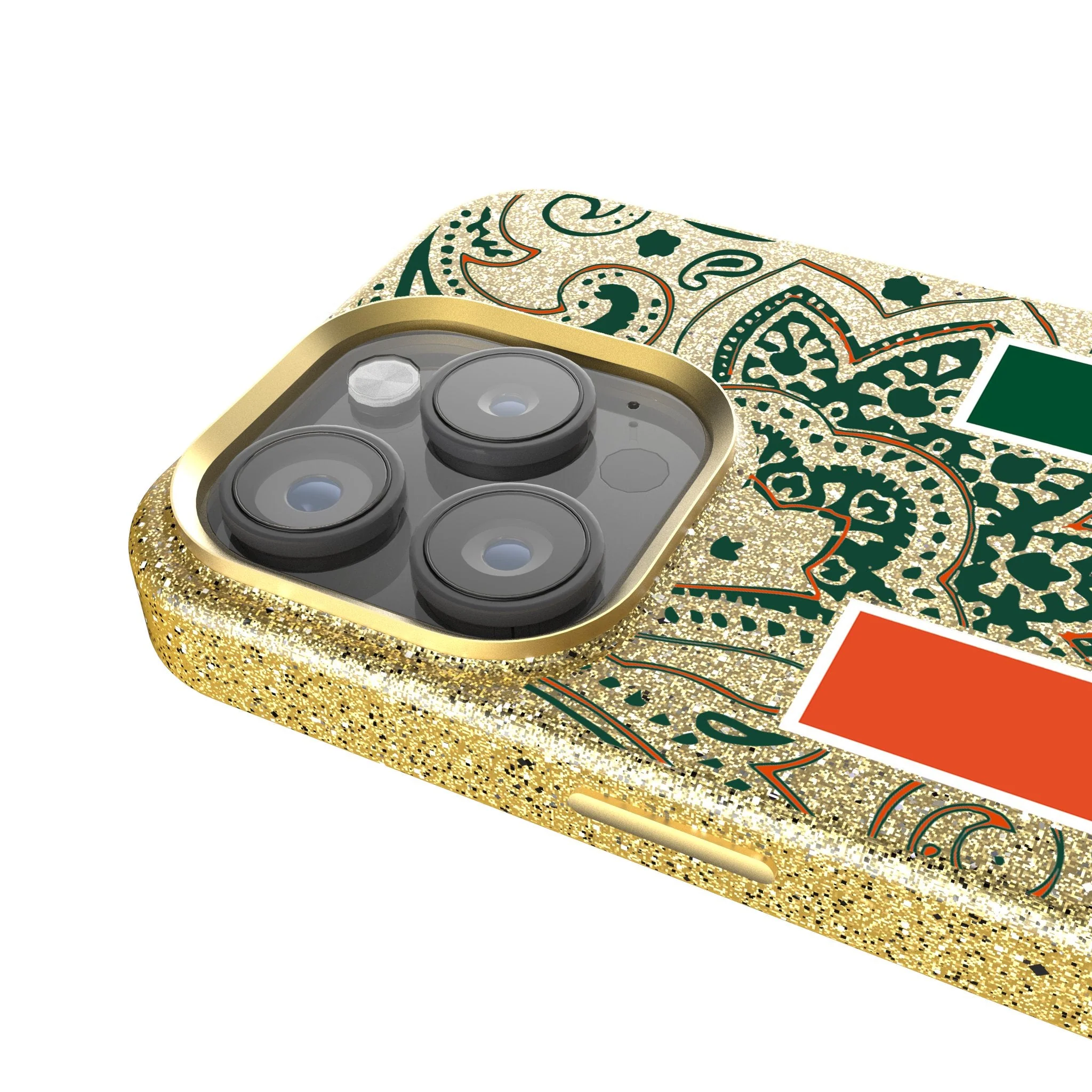 University of Miami Hurricanes Paisley Bling Phone Case - Image 4