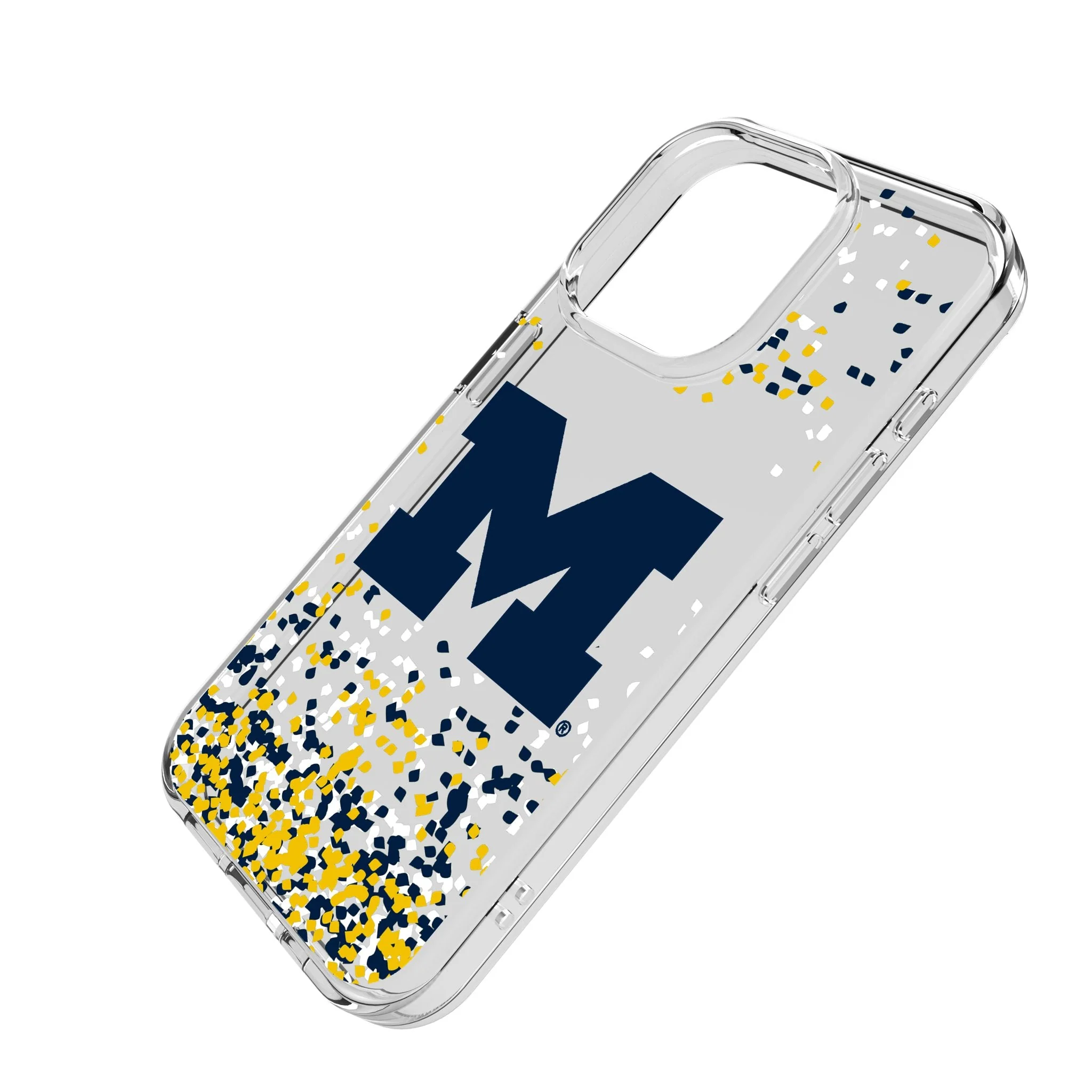 University of Michigan Wolverines Confetti Clear Phone Case for Apple iPhone - Image 2