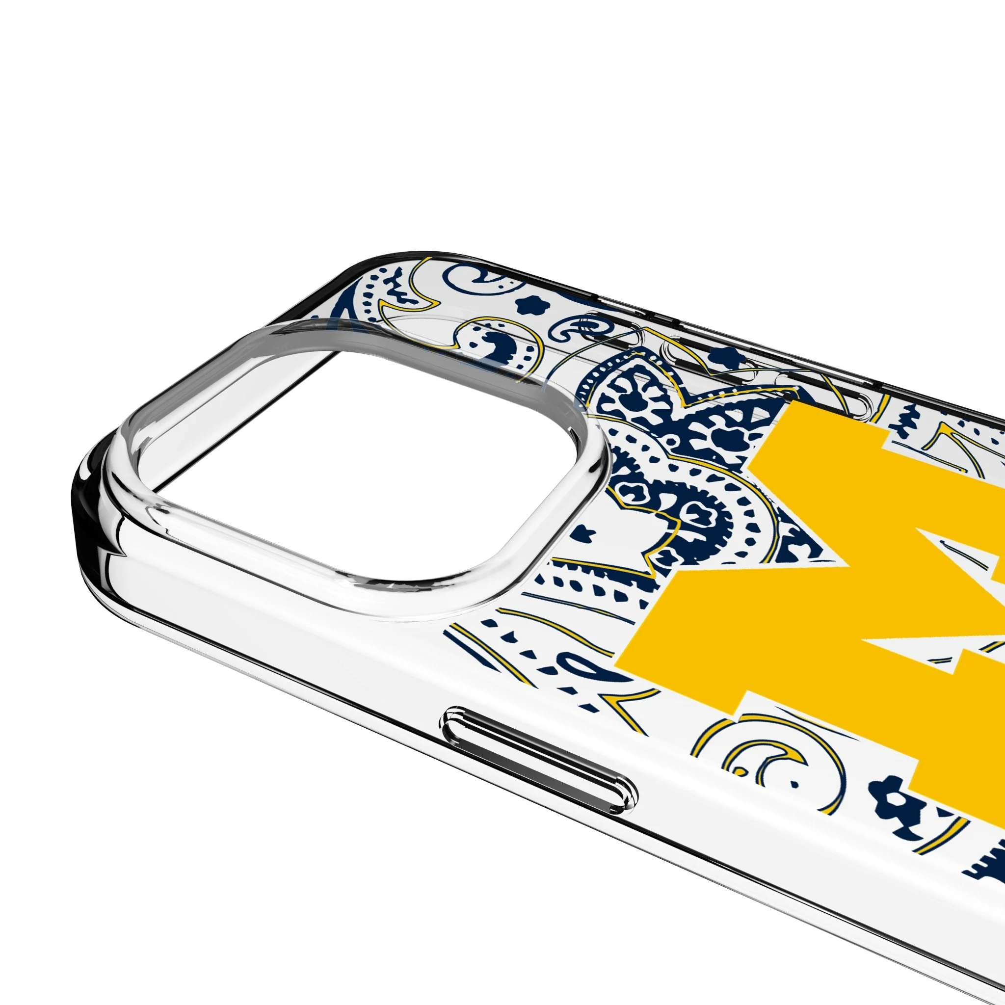 University of Michigan Wolverines Paisley Clear Phone Case for Apple iPhone - Image 3