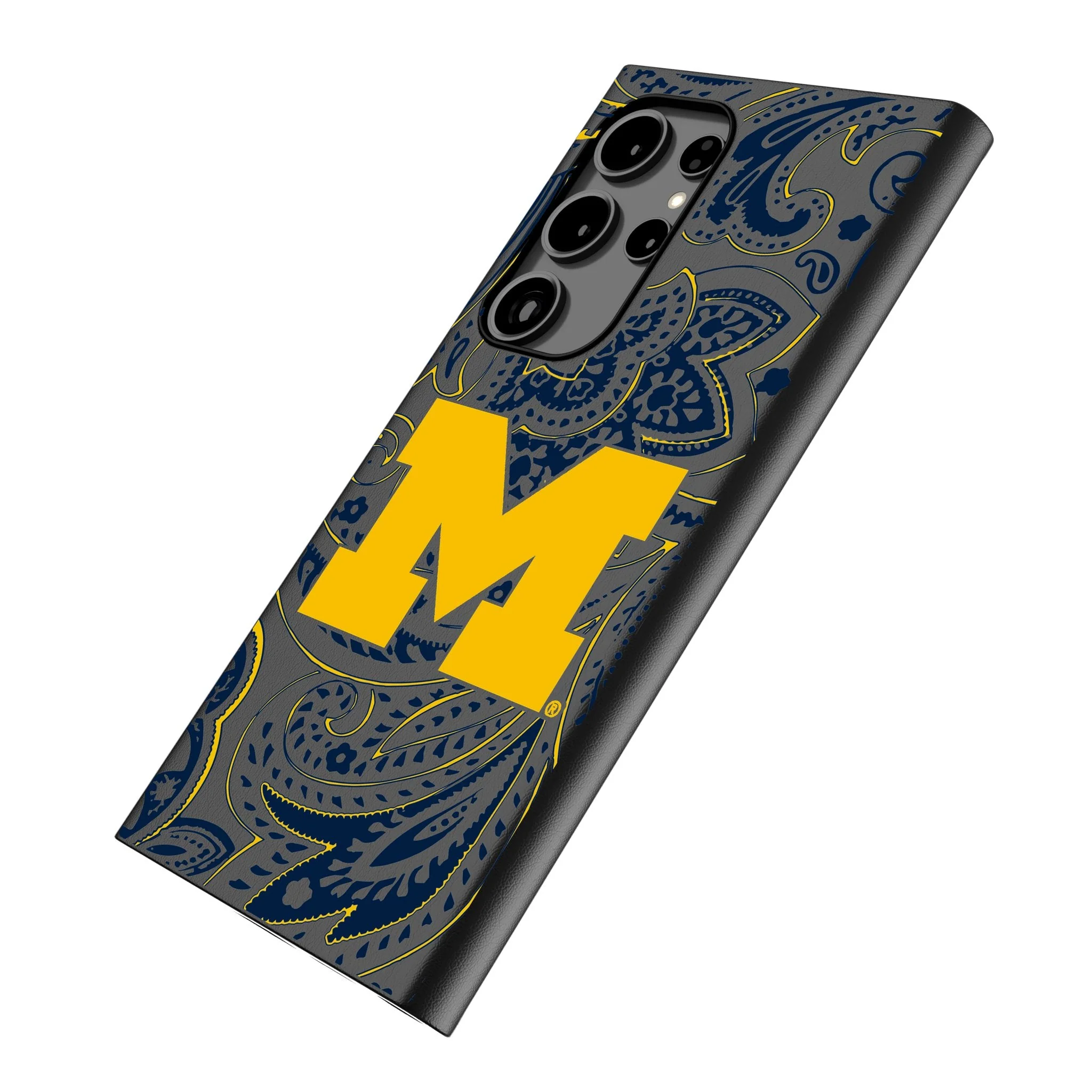 University of Michigan Wolverines Paisley MagSafe Compatible Phone Case for Samsung Galaxy - Image 2