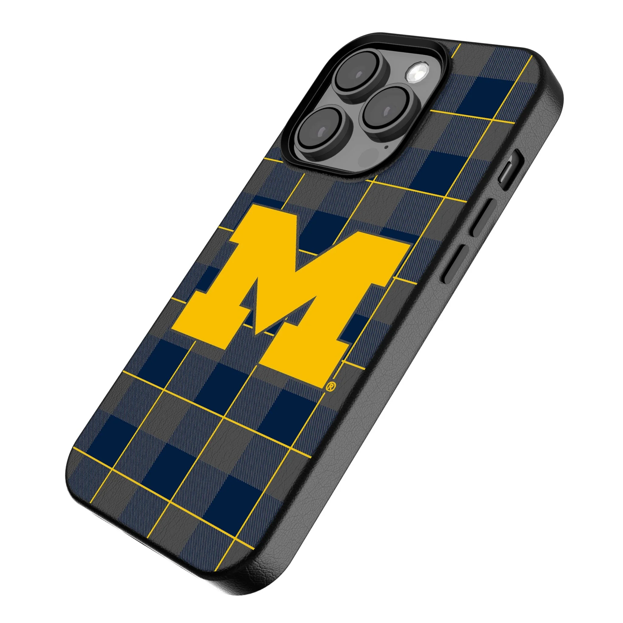 University of Michigan Wolverines Plaid MagSafe Compatible Phone Case for Apple iPhone - Image 2