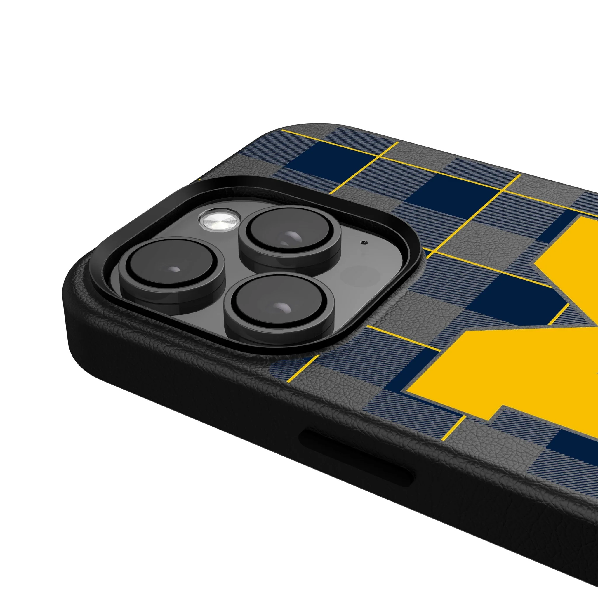 University of Michigan Wolverines Plaid MagSafe Compatible Phone Case for Apple iPhone - Image 4