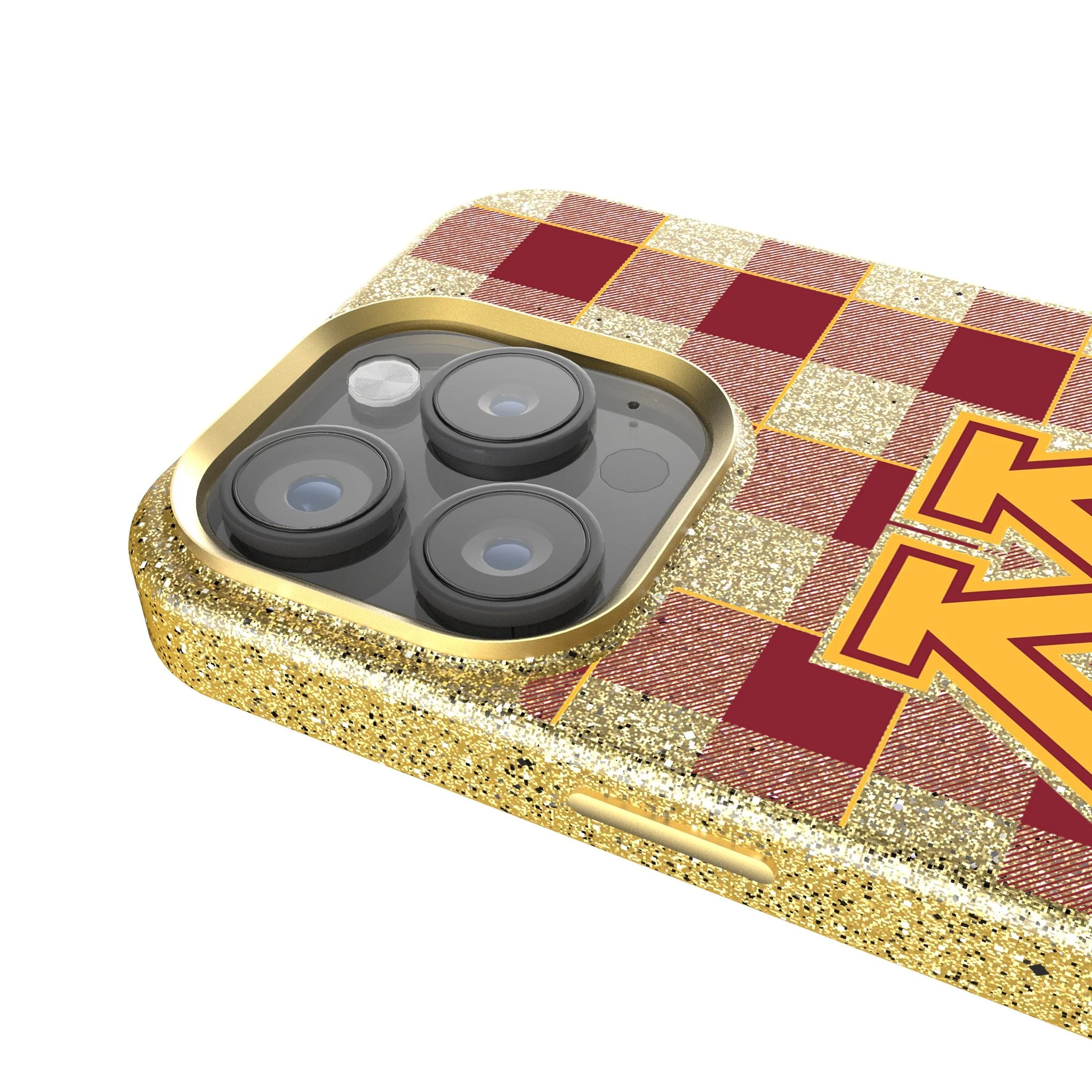 University of Minnesota Golden Gophers Plaid Bling Phone Case - Image 4