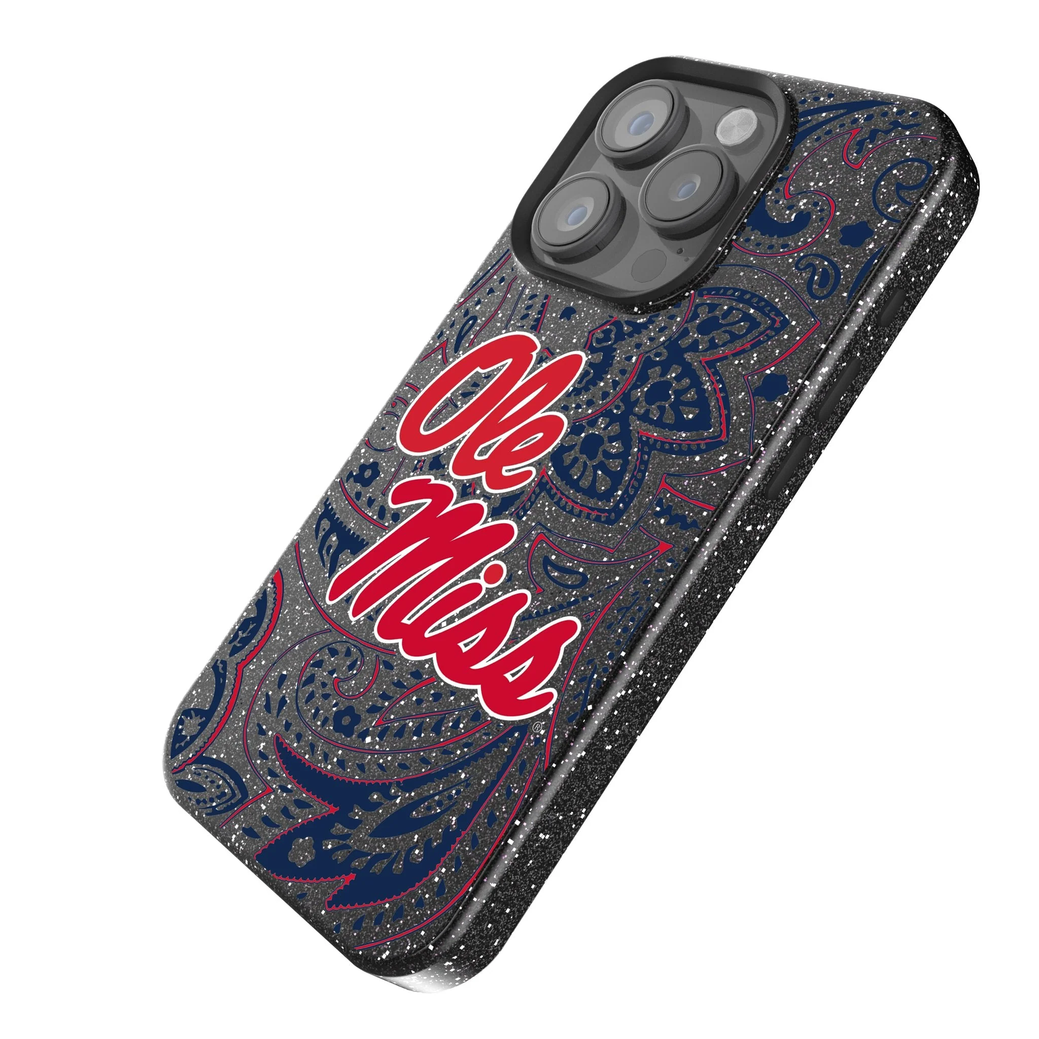 University of Mississippi Rebels Paisley Bling Phone Case - Image 2