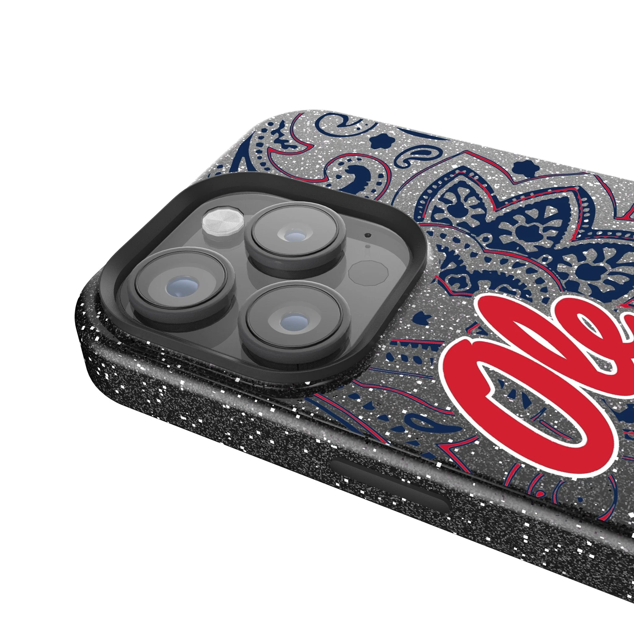 University of Mississippi Rebels Paisley Bling Phone Case - Image 4