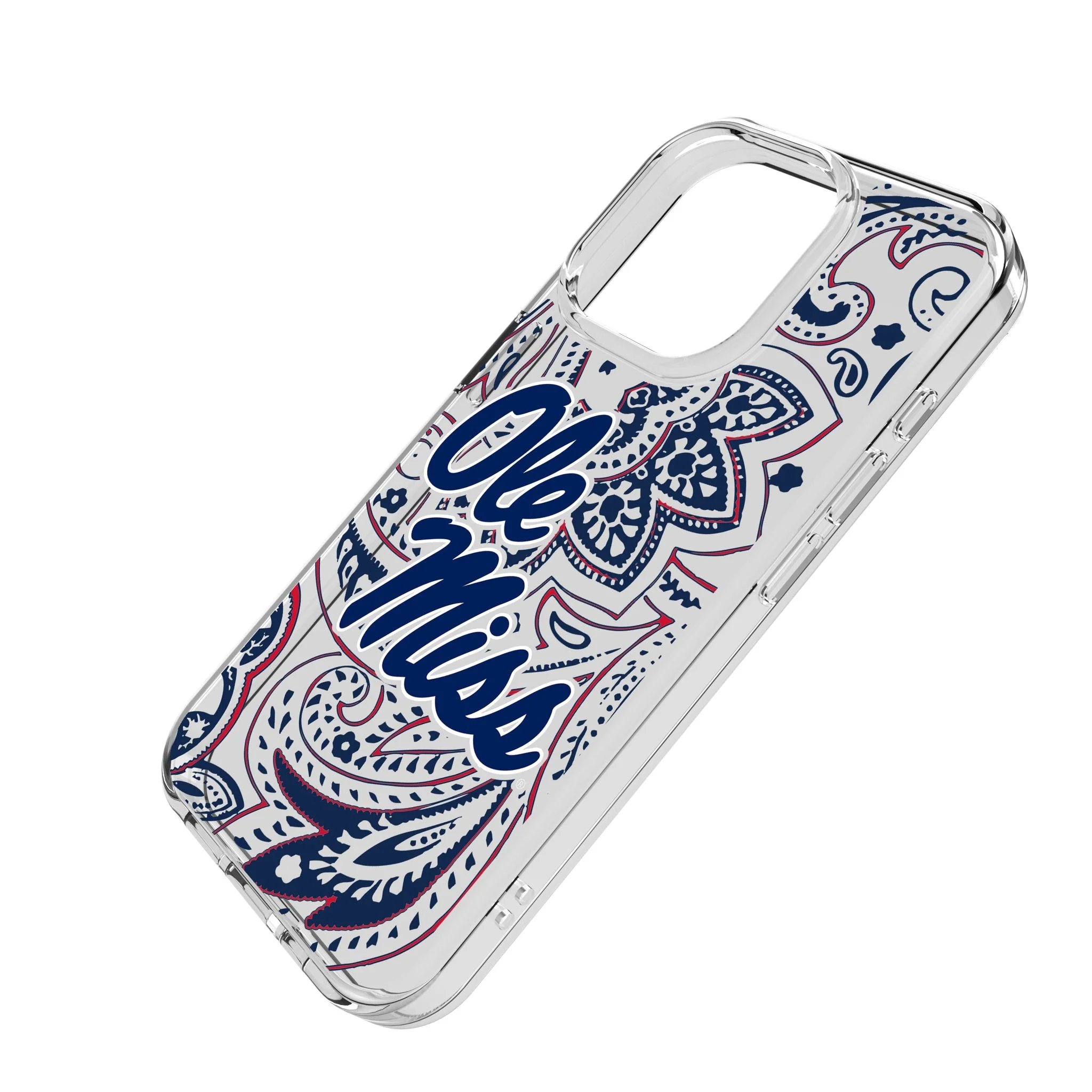 University of Mississippi Rebels Paisley Clear Phone Case for Apple iPhone - Image 2