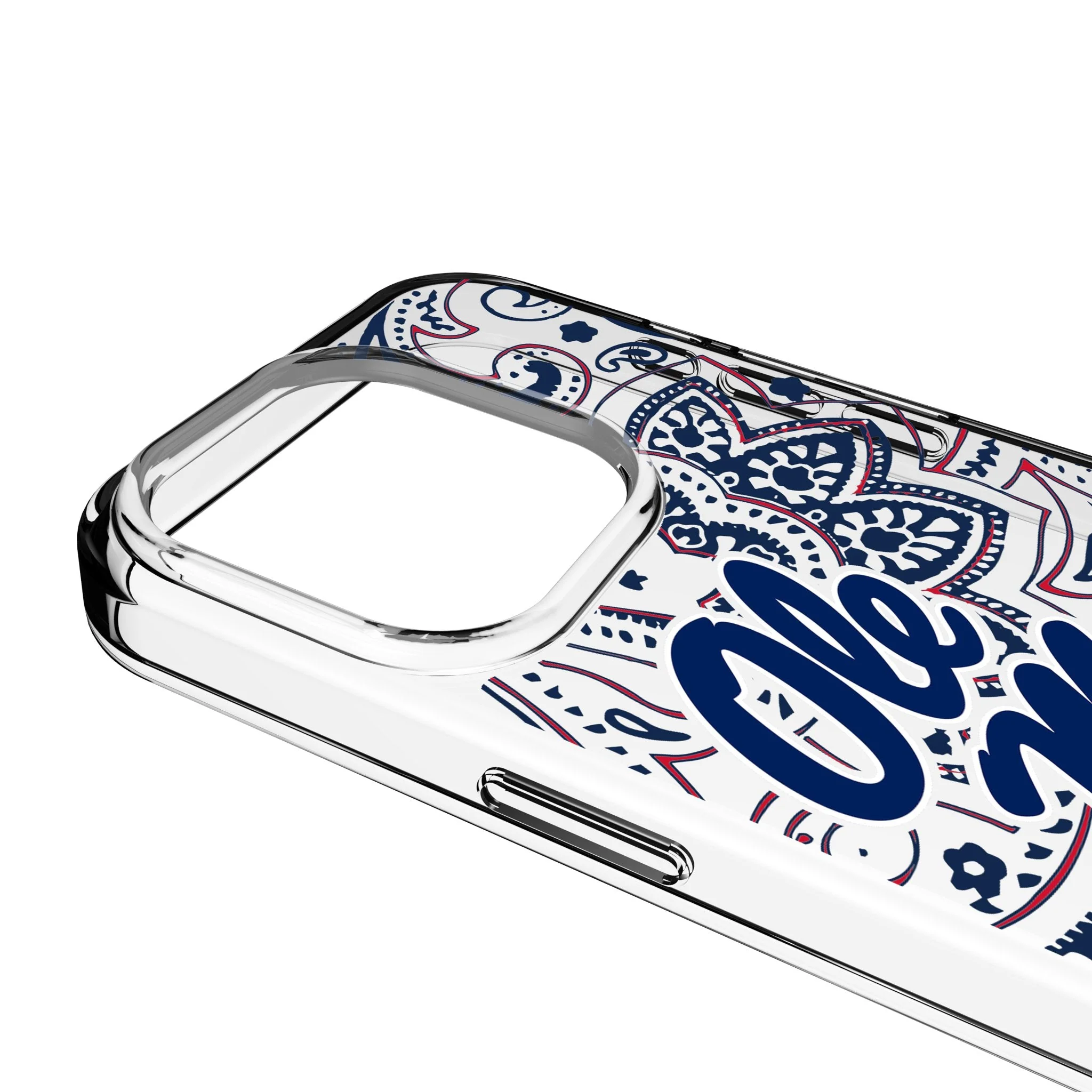 University of Mississippi Rebels Paisley Clear Phone Case for Apple iPhone - Image 3