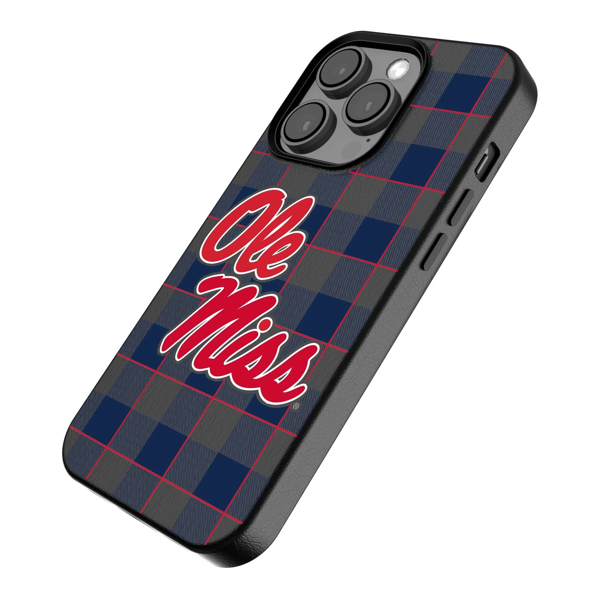 University of Mississippi Rebels Plaid MagSafe Compatible Phone Case for Apple iPhone - Image 2