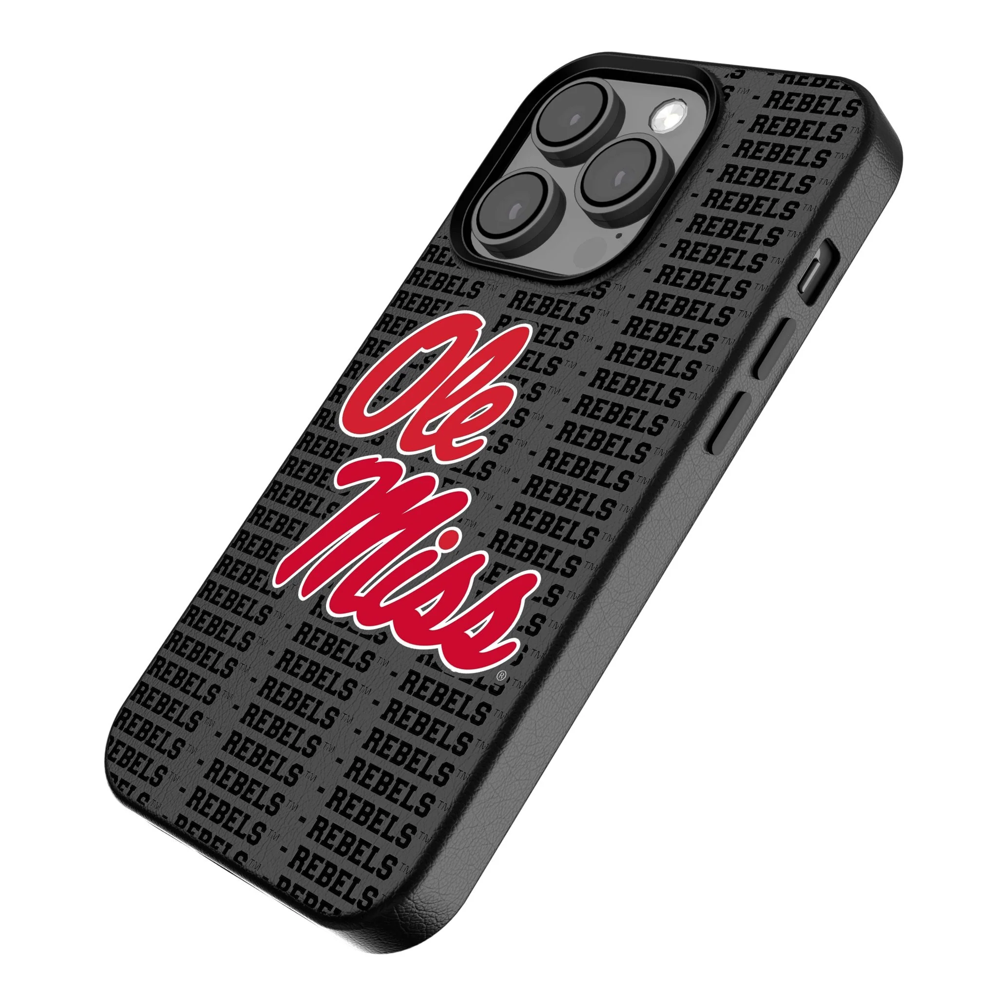 University of Mississippi Rebels Text Backdrop MagSafe Compatible Phone Case for Apple iPhone - Image 2
