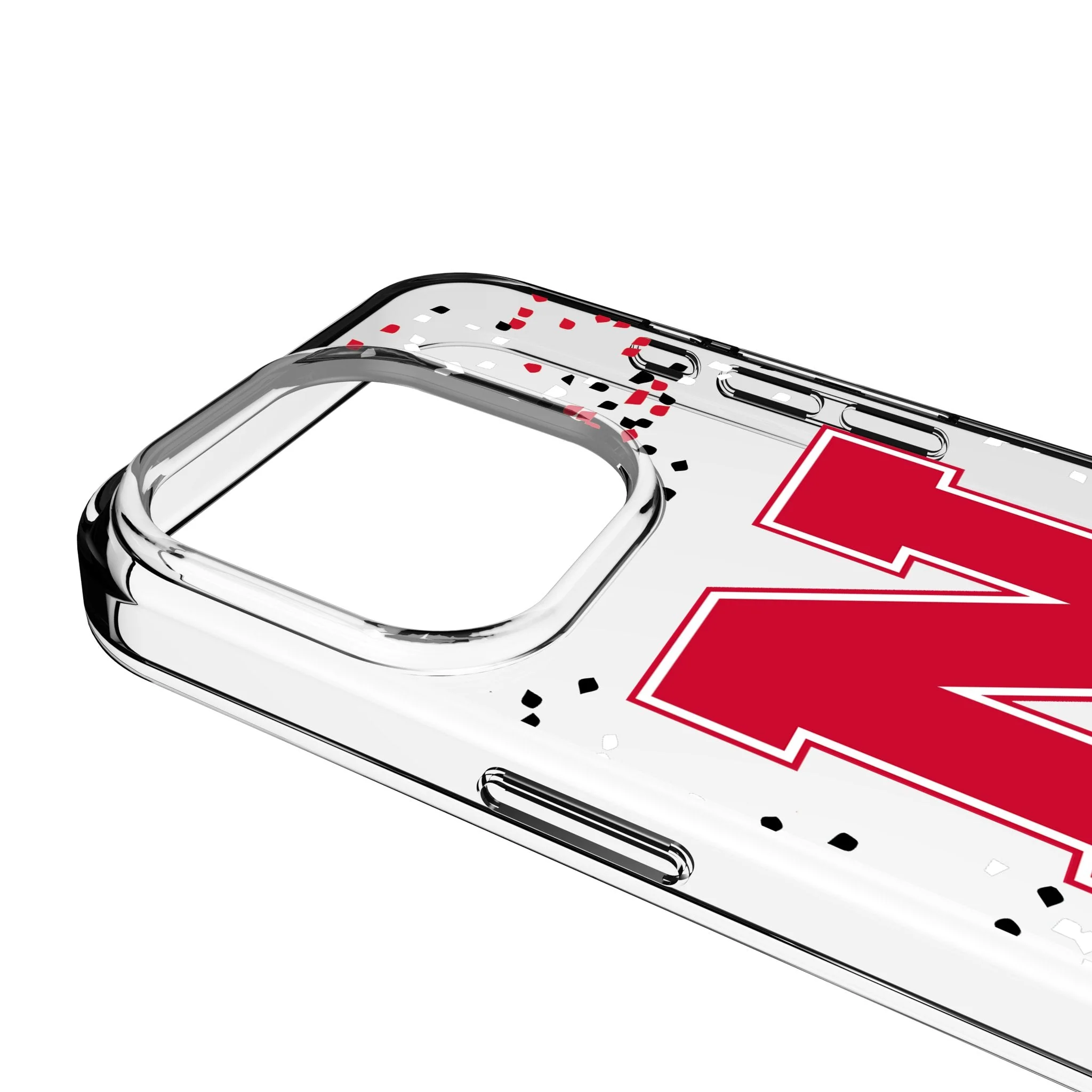 University of Nebraska Huskers Block N Confetti Clear Phone Case for Apple iPhone - Image 3