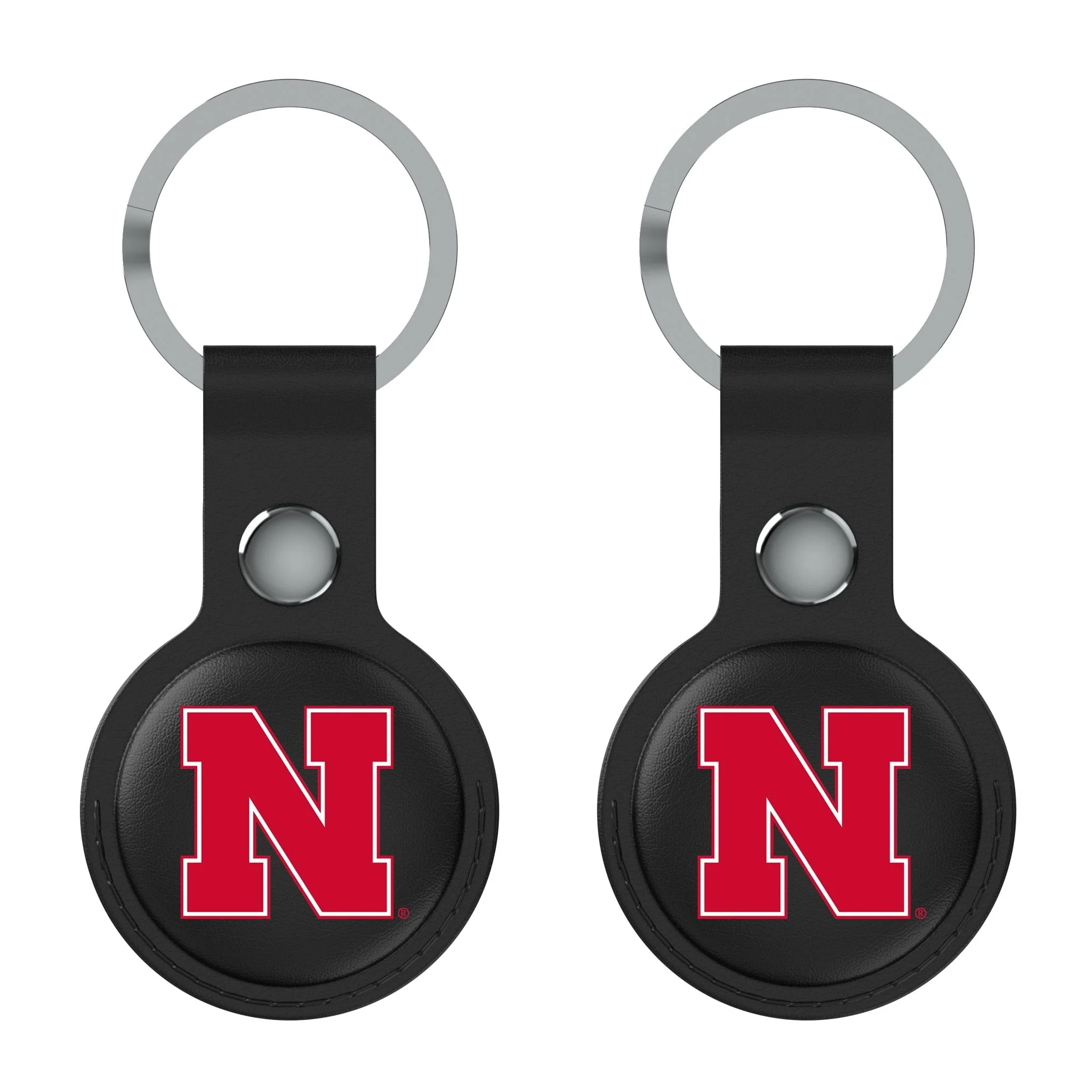 University of Nebraska Huskers Block N Insignia Black Airtag Holder 2-Pack - Image 2