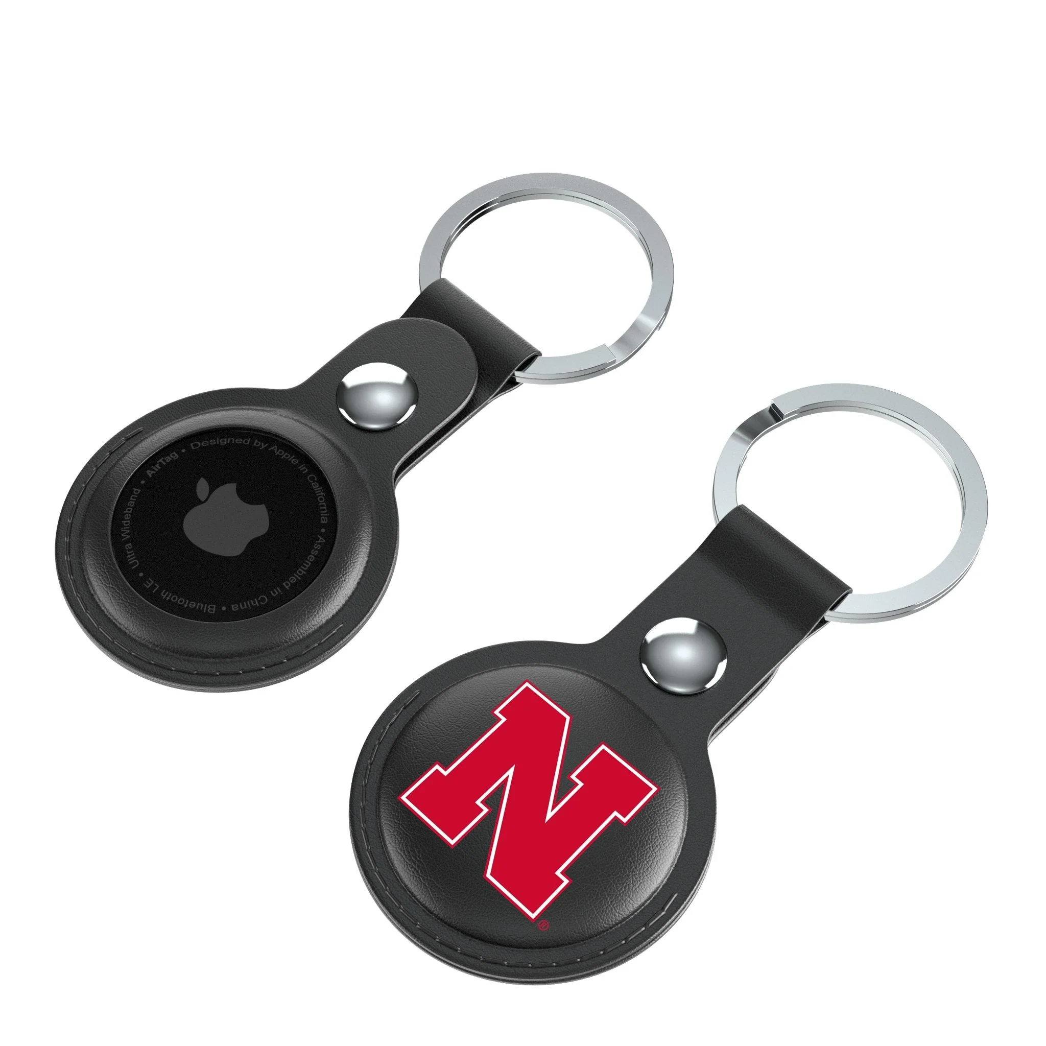 University of Nebraska Huskers Block N Insignia Black Airtag Holder 2-Pack - Image 4