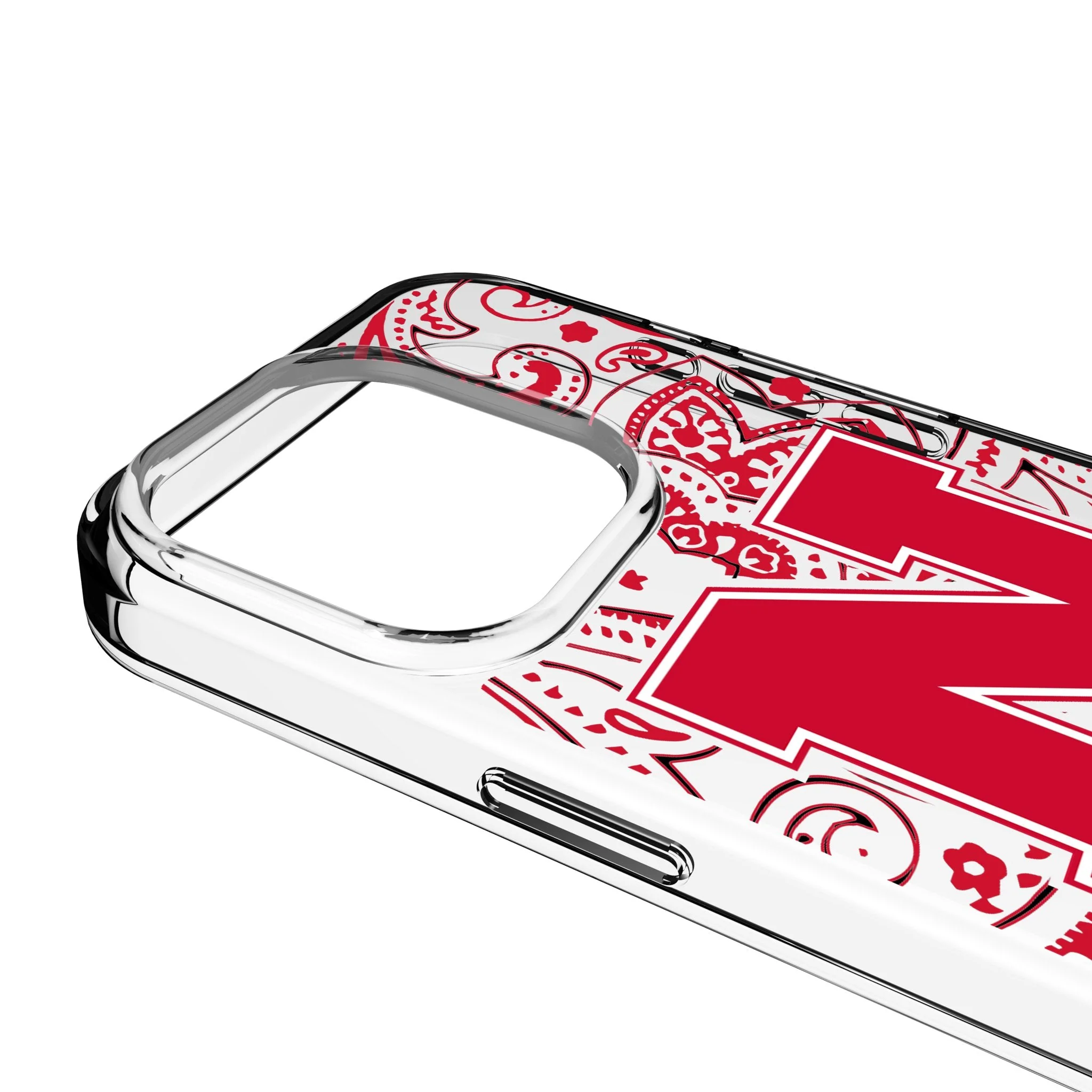 University of Nebraska Huskers Block N Paisley Clear Phone Case for Apple iPhone - Image 3