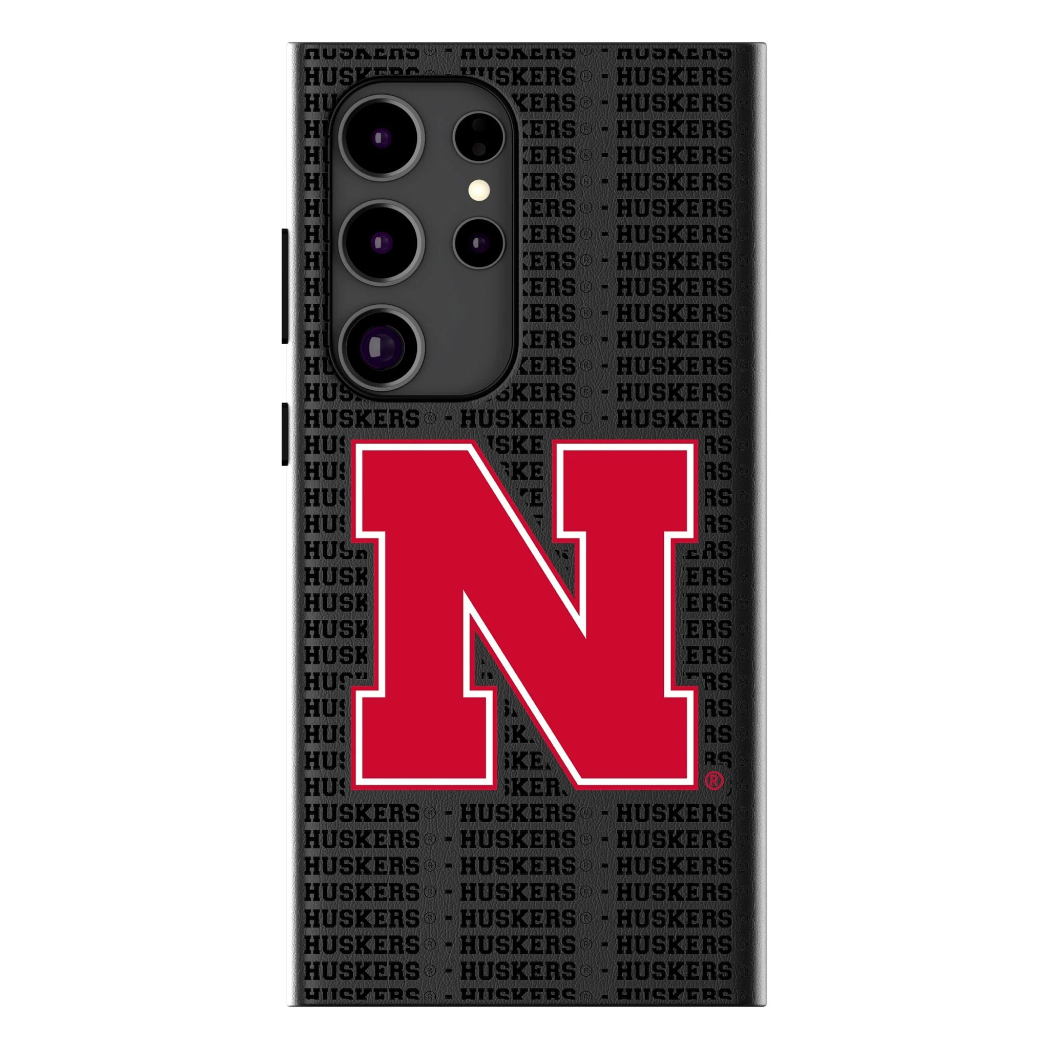 University of Nebraska Huskers Block N Text Backdrop MagSafe Compatible Phone Case for Samsung Galaxy
