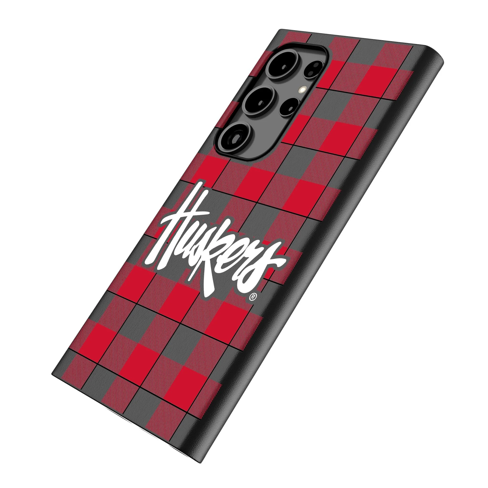 University of Nebraska Huskers Plaid MagSafe Compatible Phone Case for Samsung Galaxy - Image 2