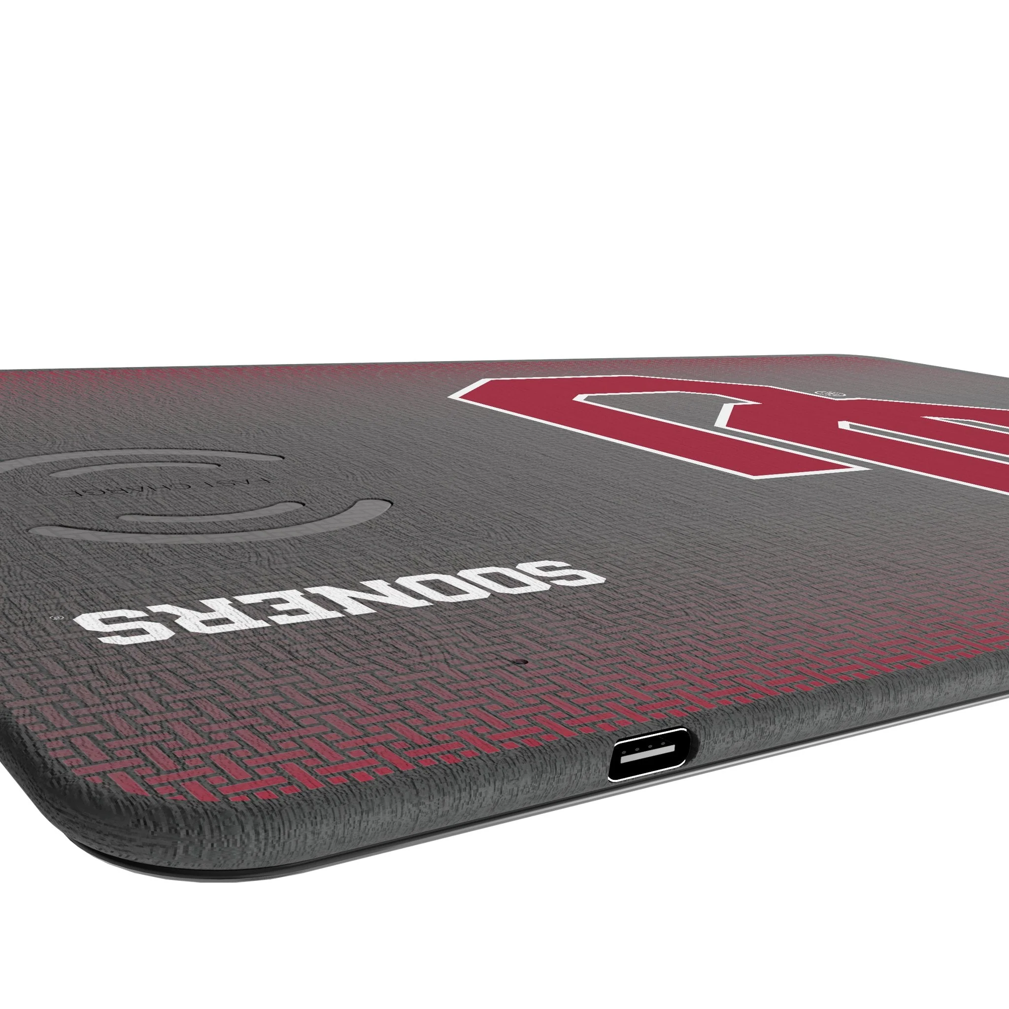 University of Oklahoma Sooners Linen 15-Watt Wireless Charger and Mouse Pad - Image 3