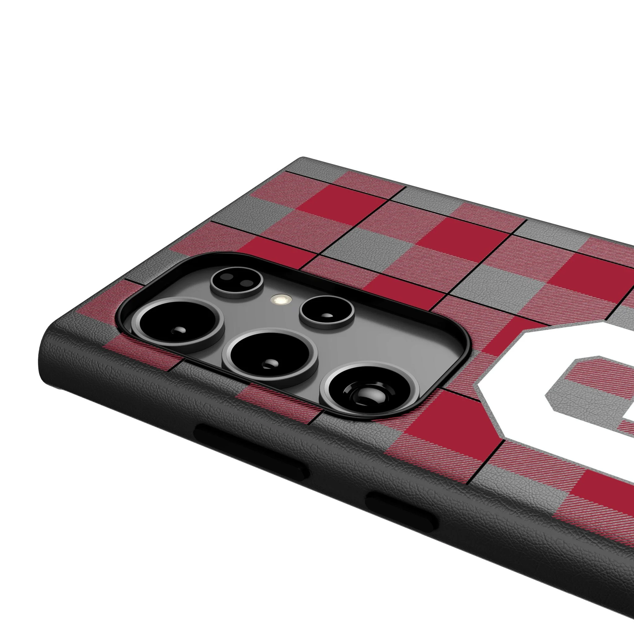University of Oklahoma Sooners Plaid MagSafe Compatible Phone Case for Samsung Galaxy - Image 4