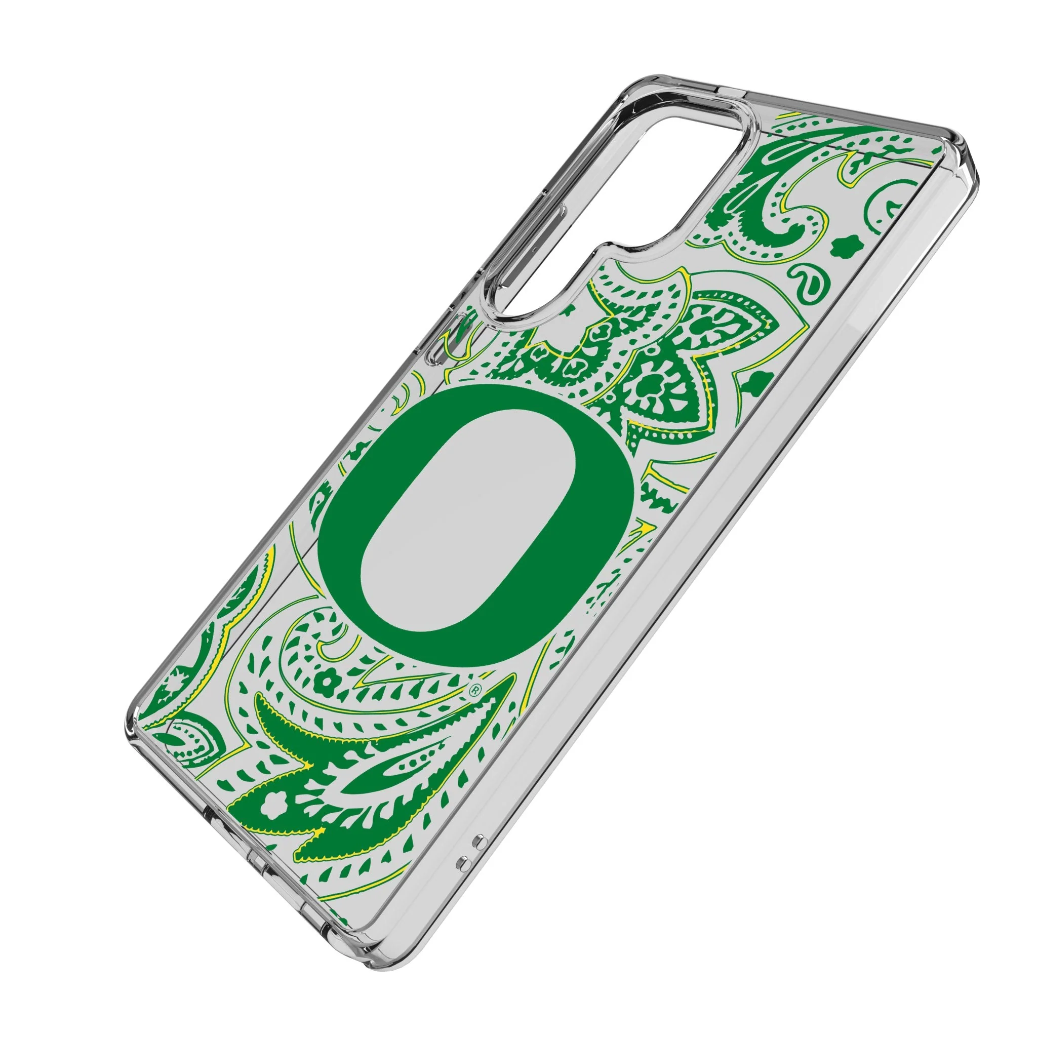 University of Oregon Ducks Paisley Clear Phone Case for Samsung Galaxy - Image 2