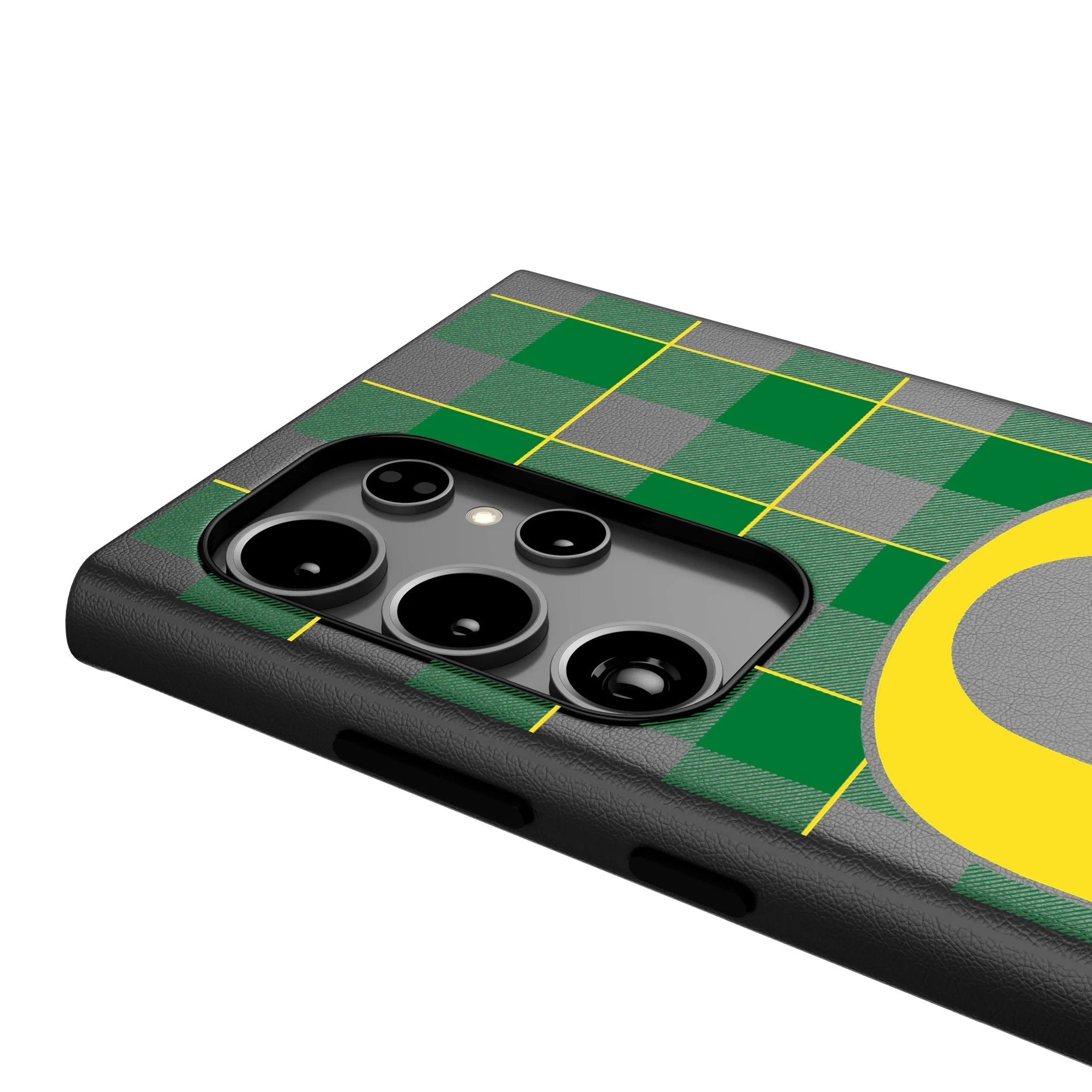 University of Oregon Ducks Plaid MagSafe Compatible Phone Case for Samsung Galaxy - Image 4