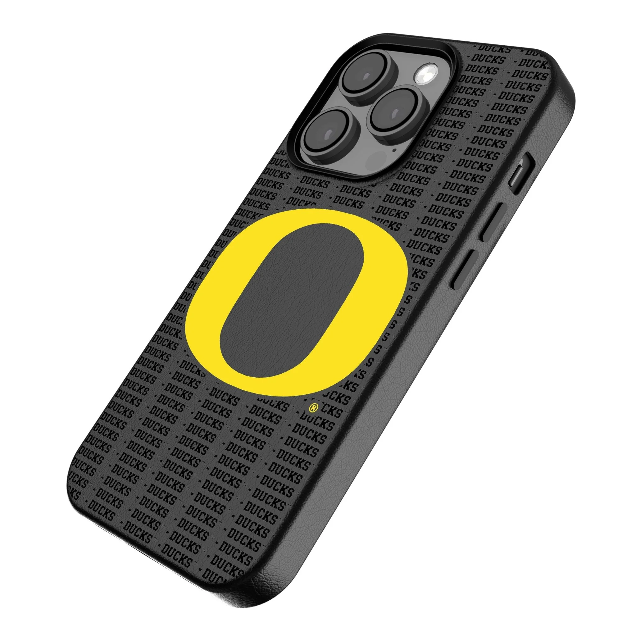 University of Oregon Ducks Text Backdrop MagSafe Compatible Phone Case for Apple iPhone - Image 2