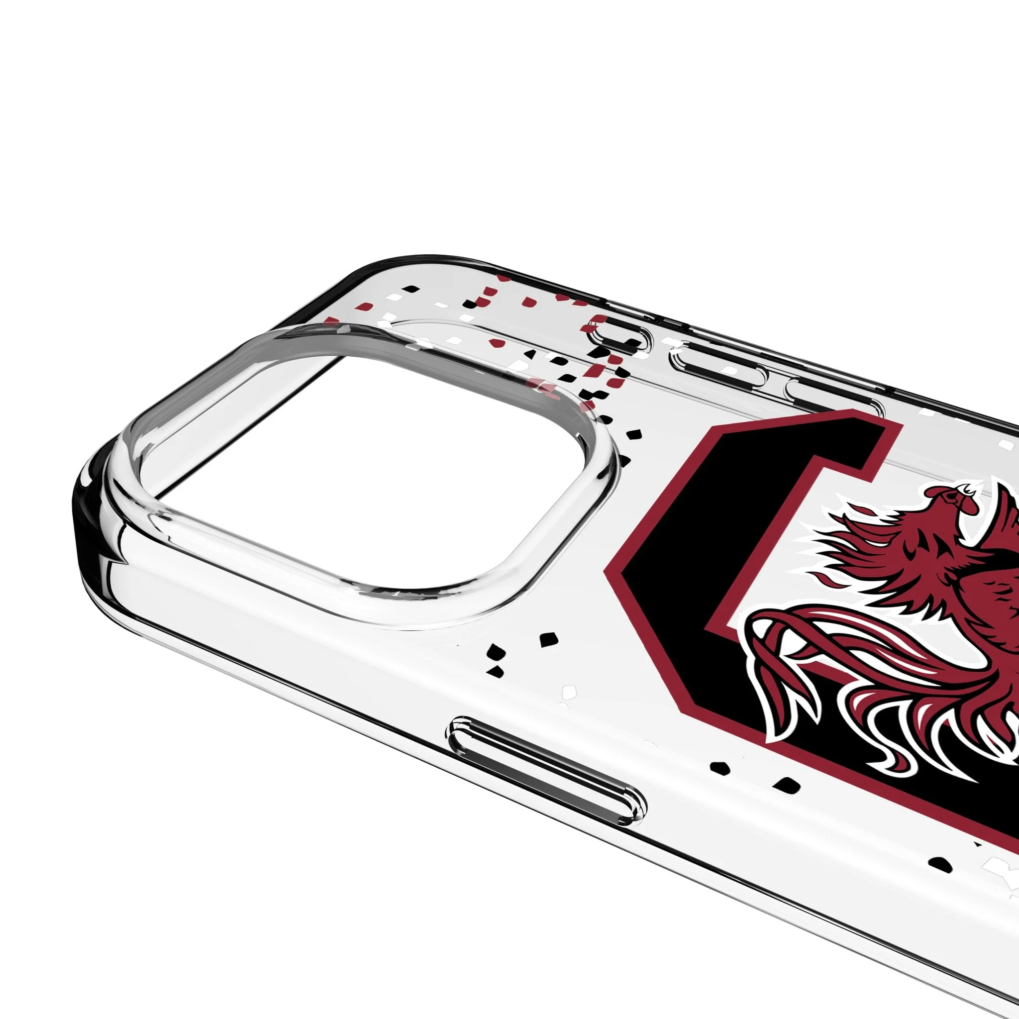 University of South Carolina Gamecocks Confetti Clear Phone Case for Apple iPhone - Image 3