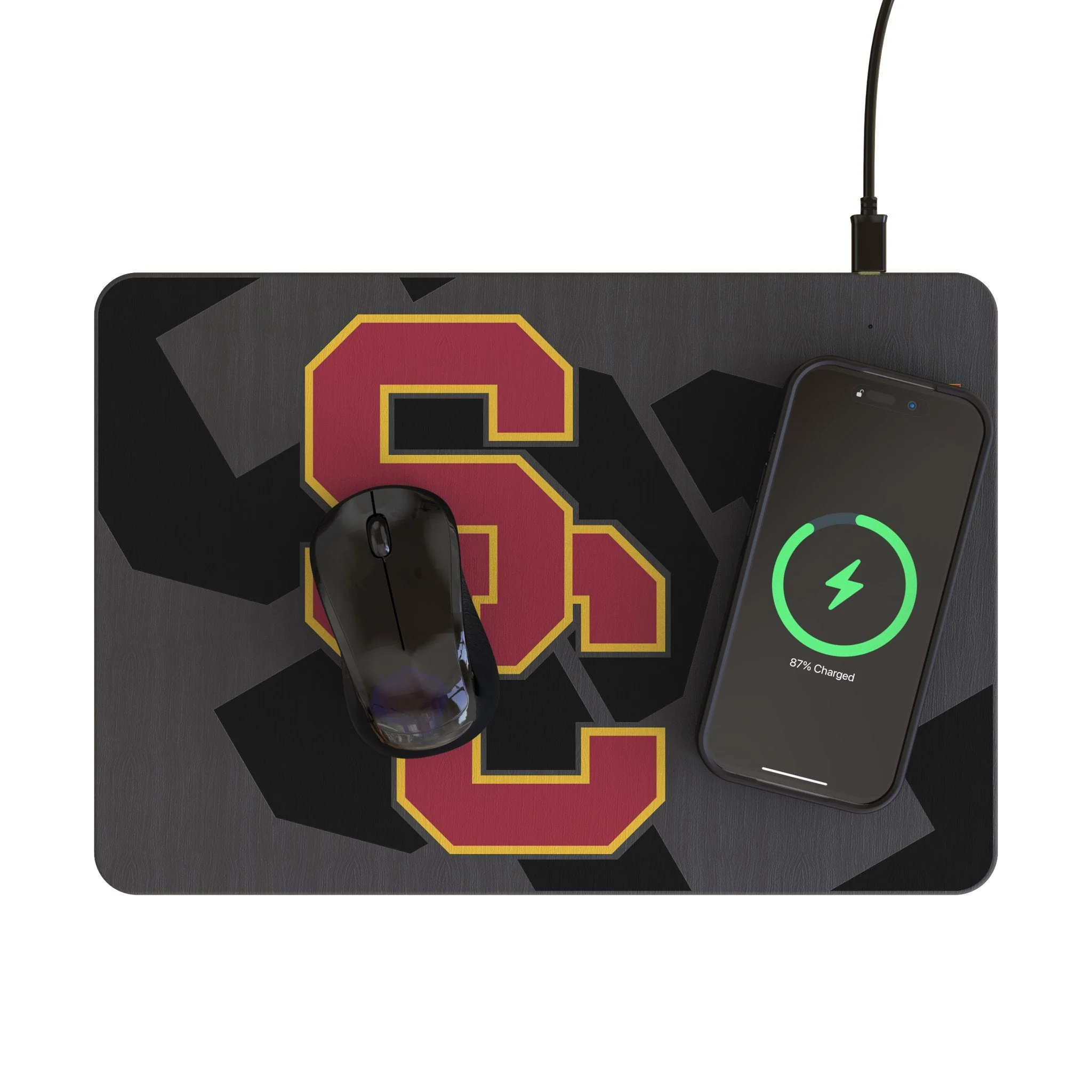 University of Southern California Trojans Monocolor Tilt 15-Watt Wireless Charger and Mouse Pad - Image 2
