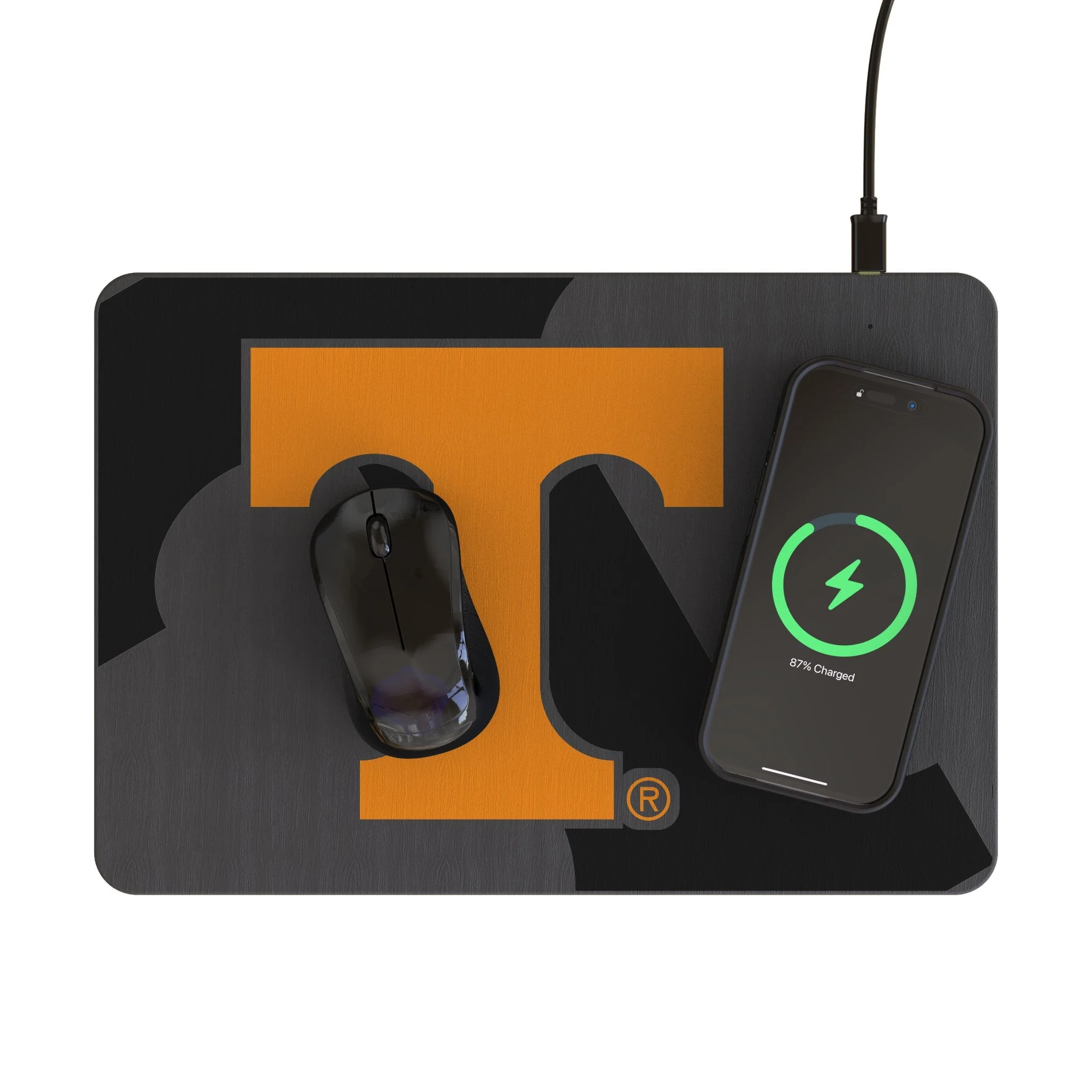 University of Tennessee Volunteers Monocolor Tilt 15-Watt Wireless Charger and Mouse Pad - Image 2
