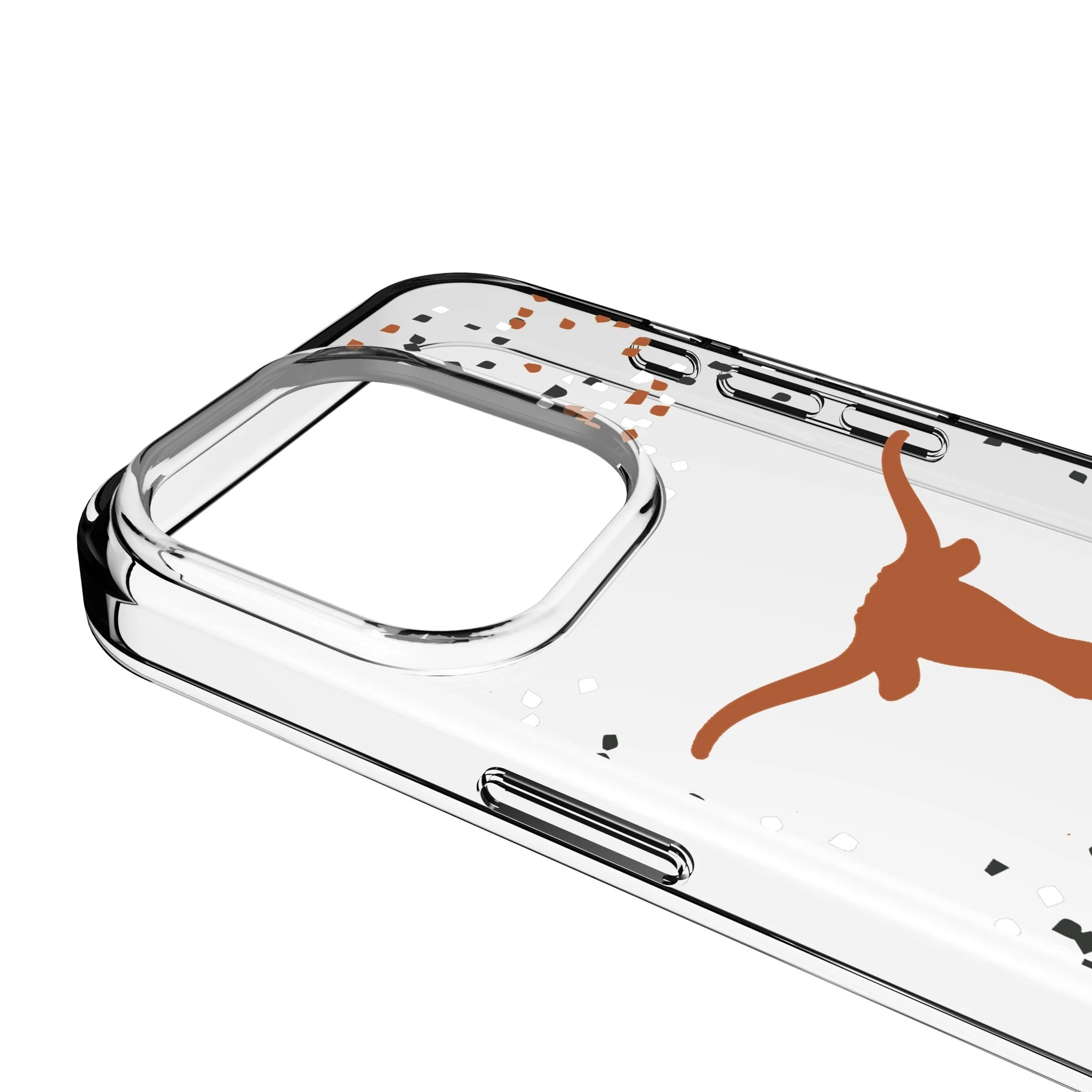 University of Texas Longhorns Confetti Clear Phone Case for Apple iPhone - Image 3