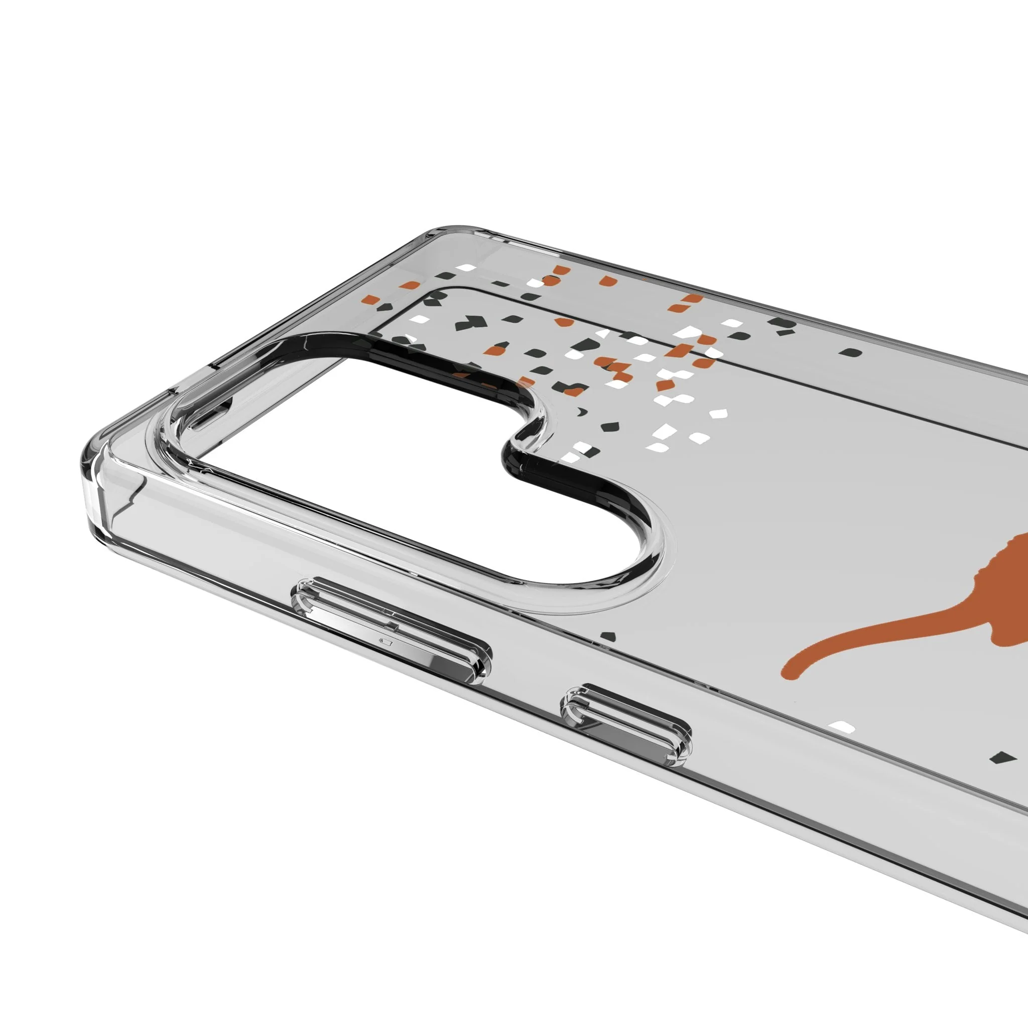 University of Texas Longhorns Confetti Clear Phone Case for Samsung Galaxy - Image 3