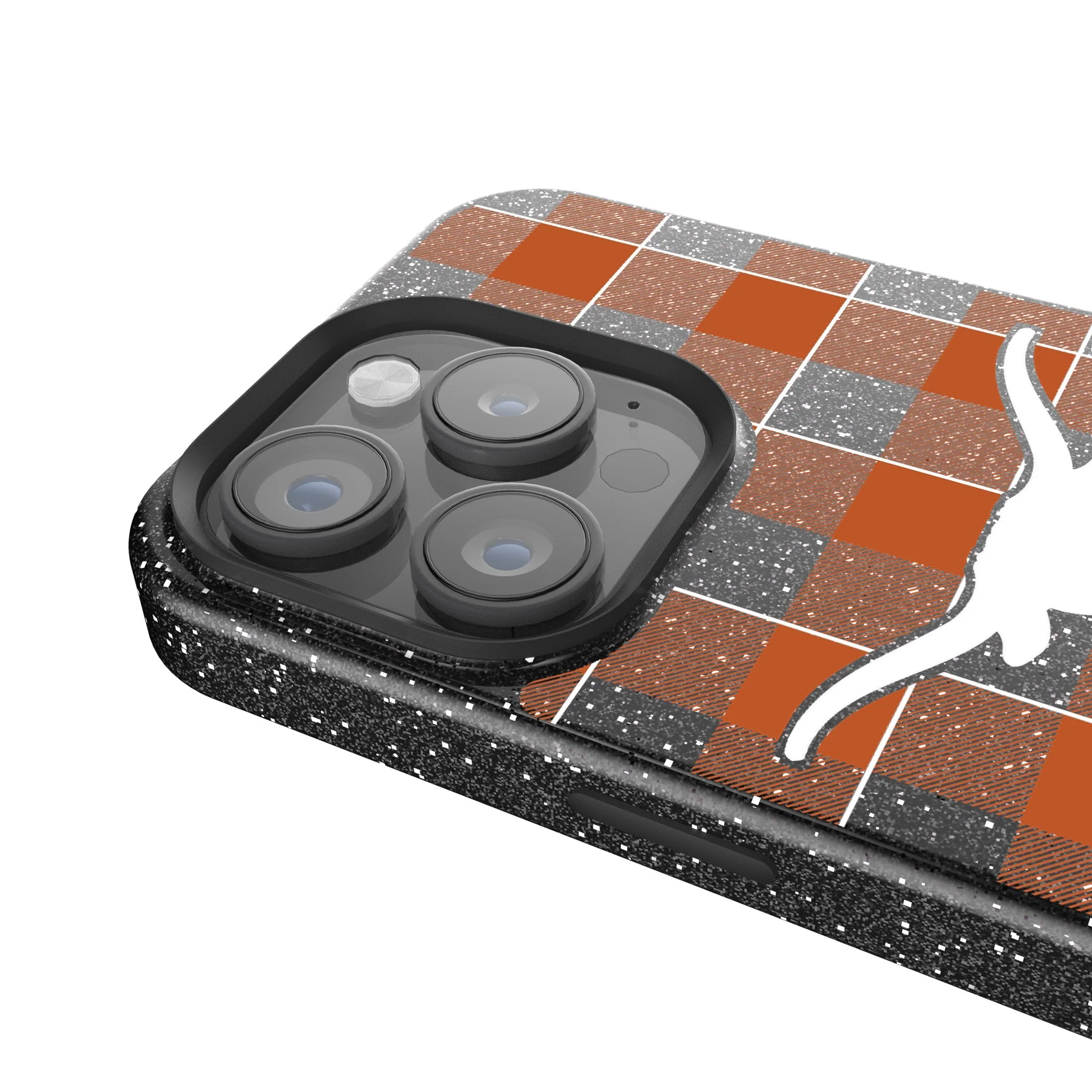 University of Texas Longhorns Plaid Bling Phone Case - Image 4