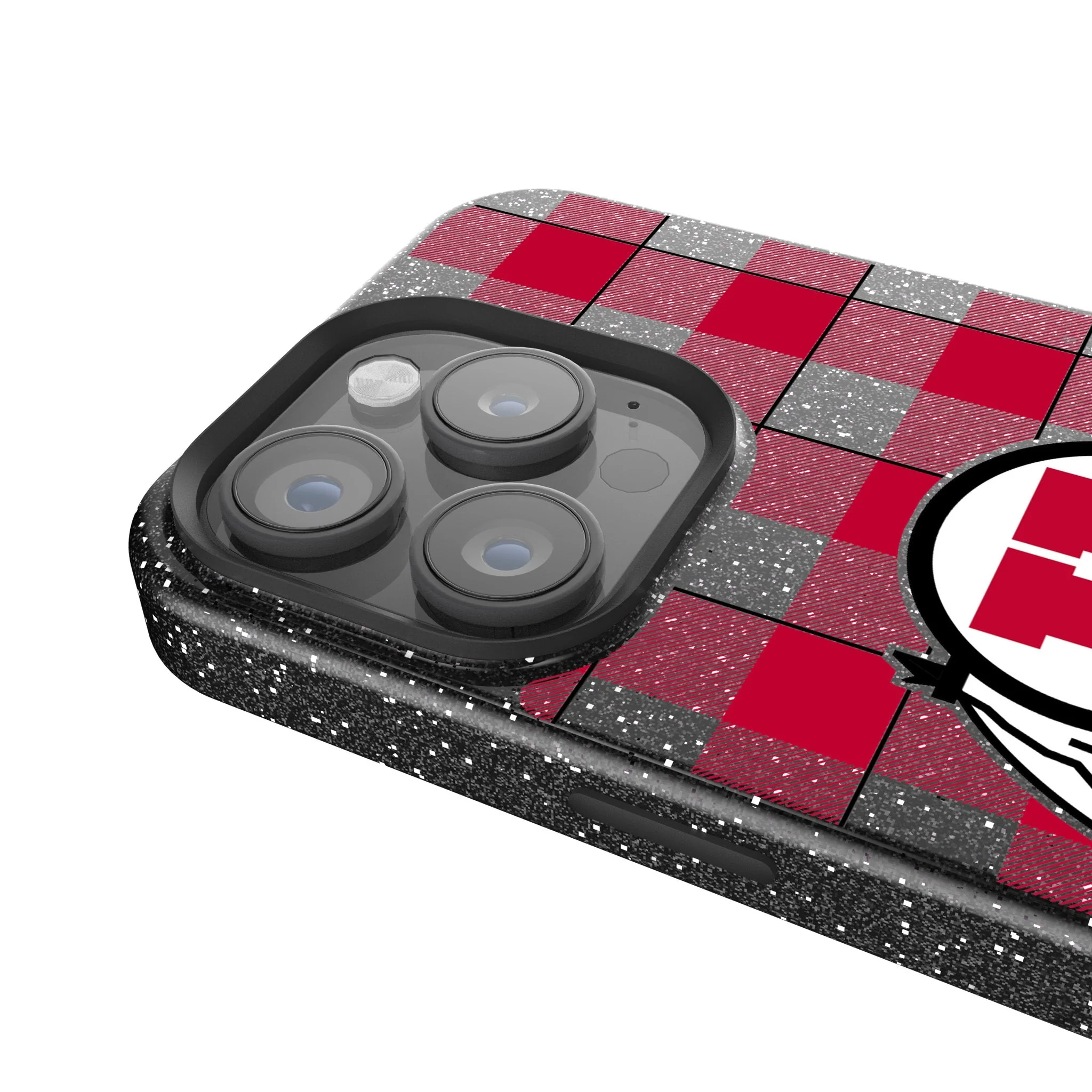 University of Utah Utes Plaid Bling Phone Case - Image 4