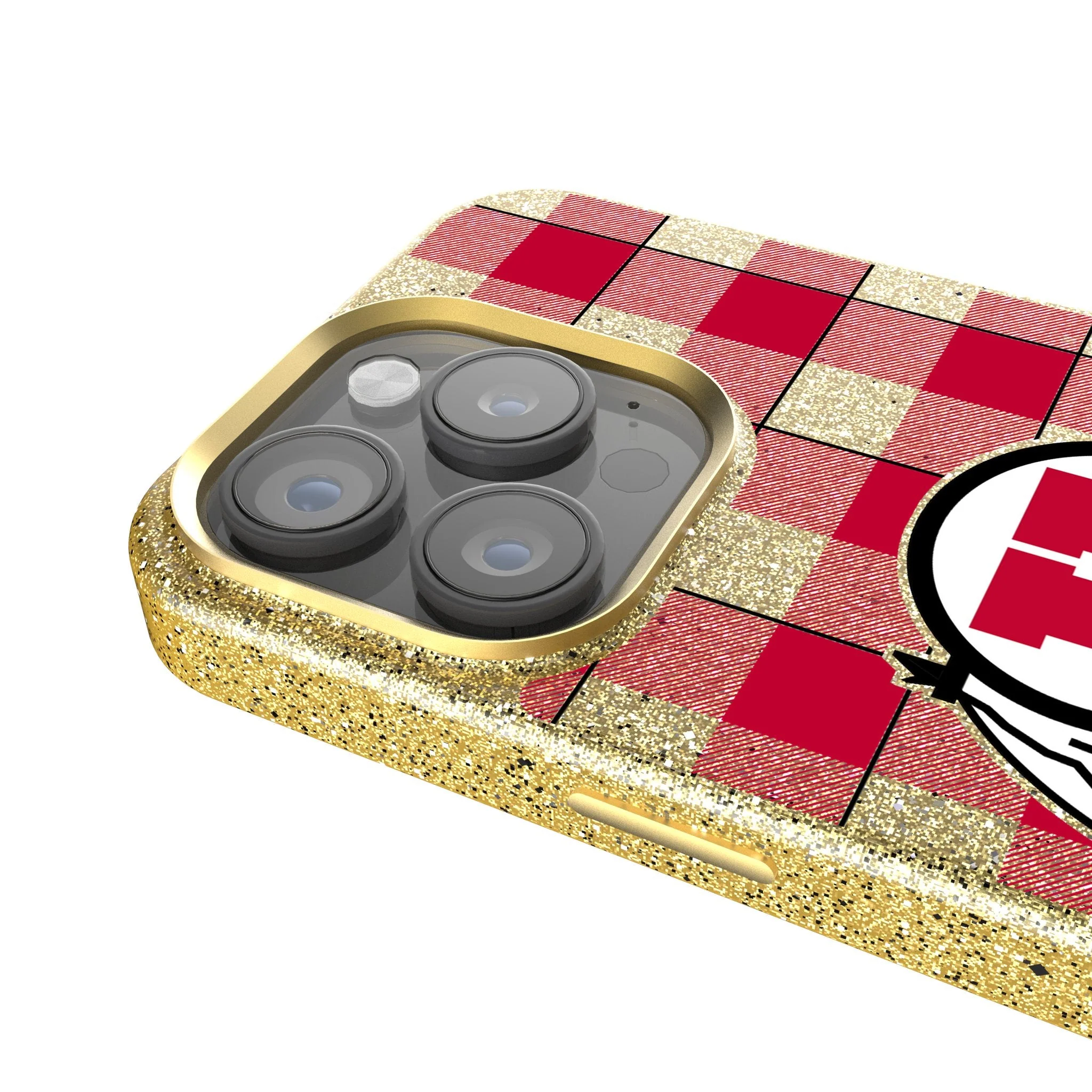 University of Utah Utes Plaid Bling Phone Case - Image 4