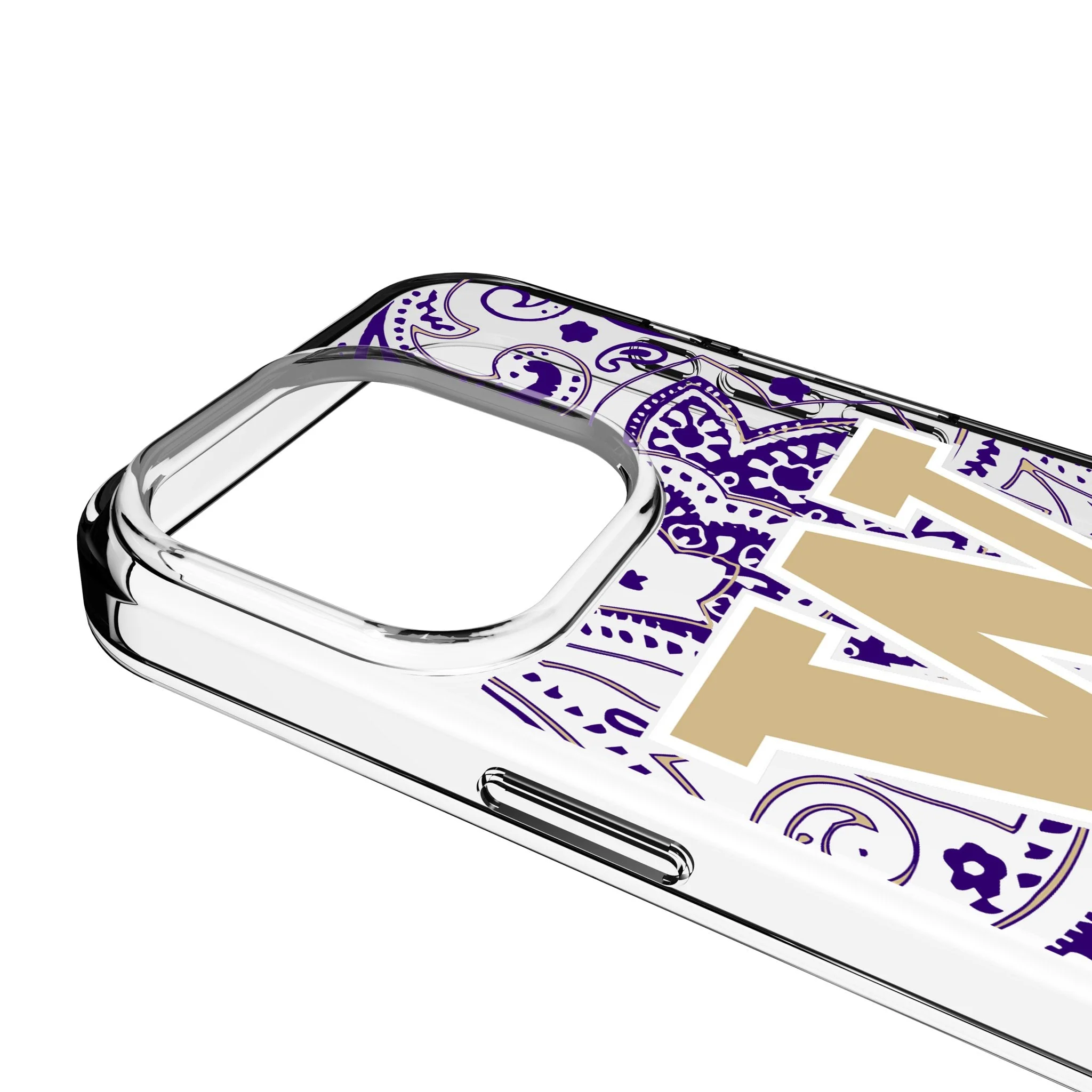 University of Washington Huskies Paisley Clear Phone Case for Apple iPhone - Image 3