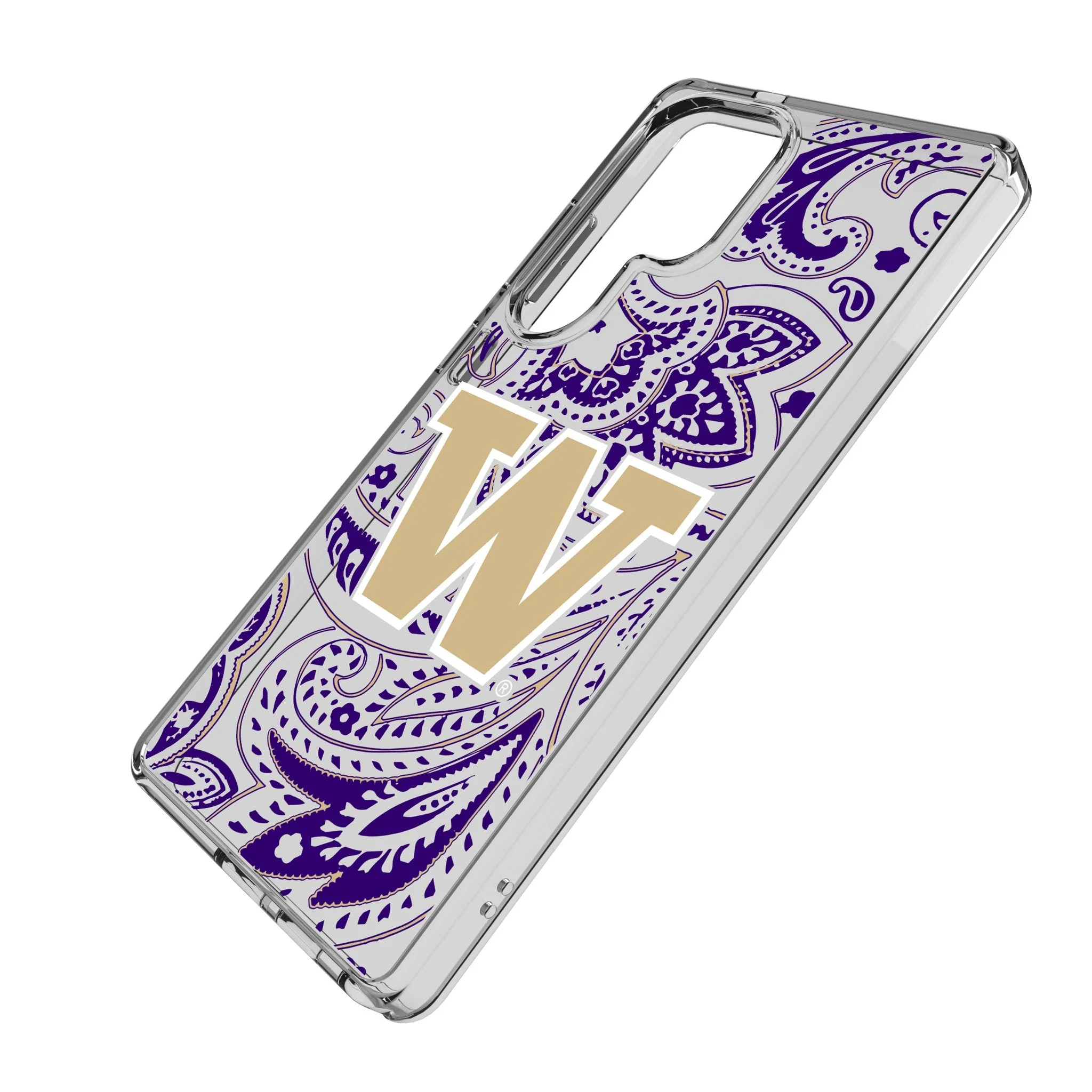University of Washington Huskies Paisley Clear Phone Case for Samsung Galaxy - Image 2