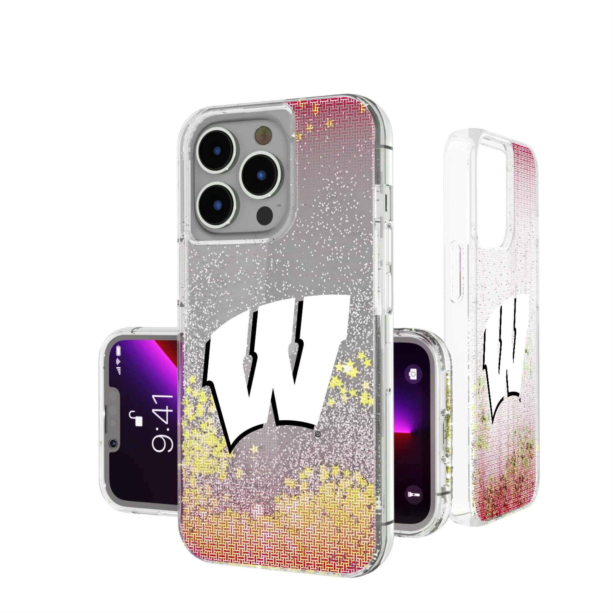 University of Wisconsin Badgers Linen Glitter Phone Case