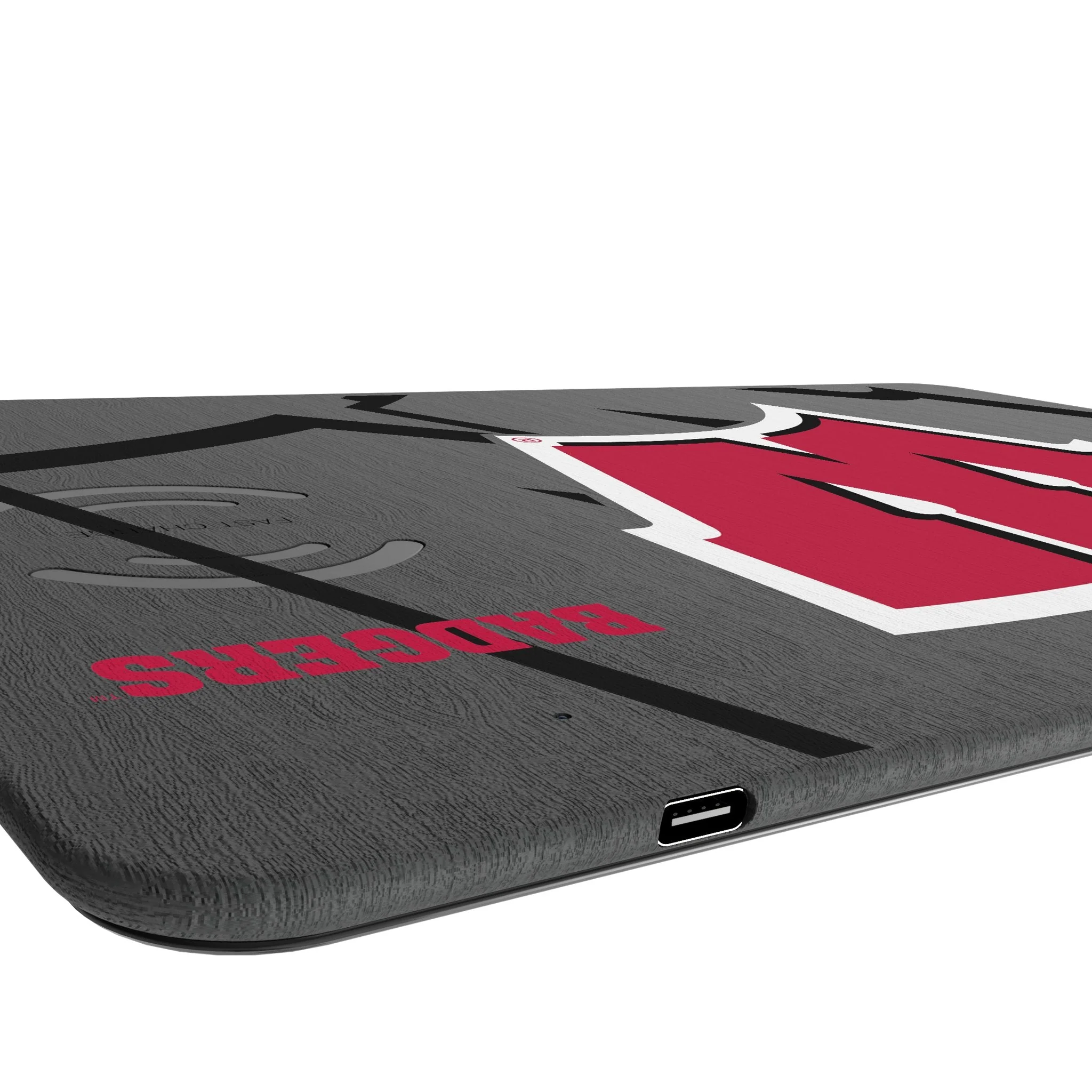 University of Wisconsin Badgers Monocolor Tilt 15-Watt Wireless Charger and Mouse Pad - Image 3