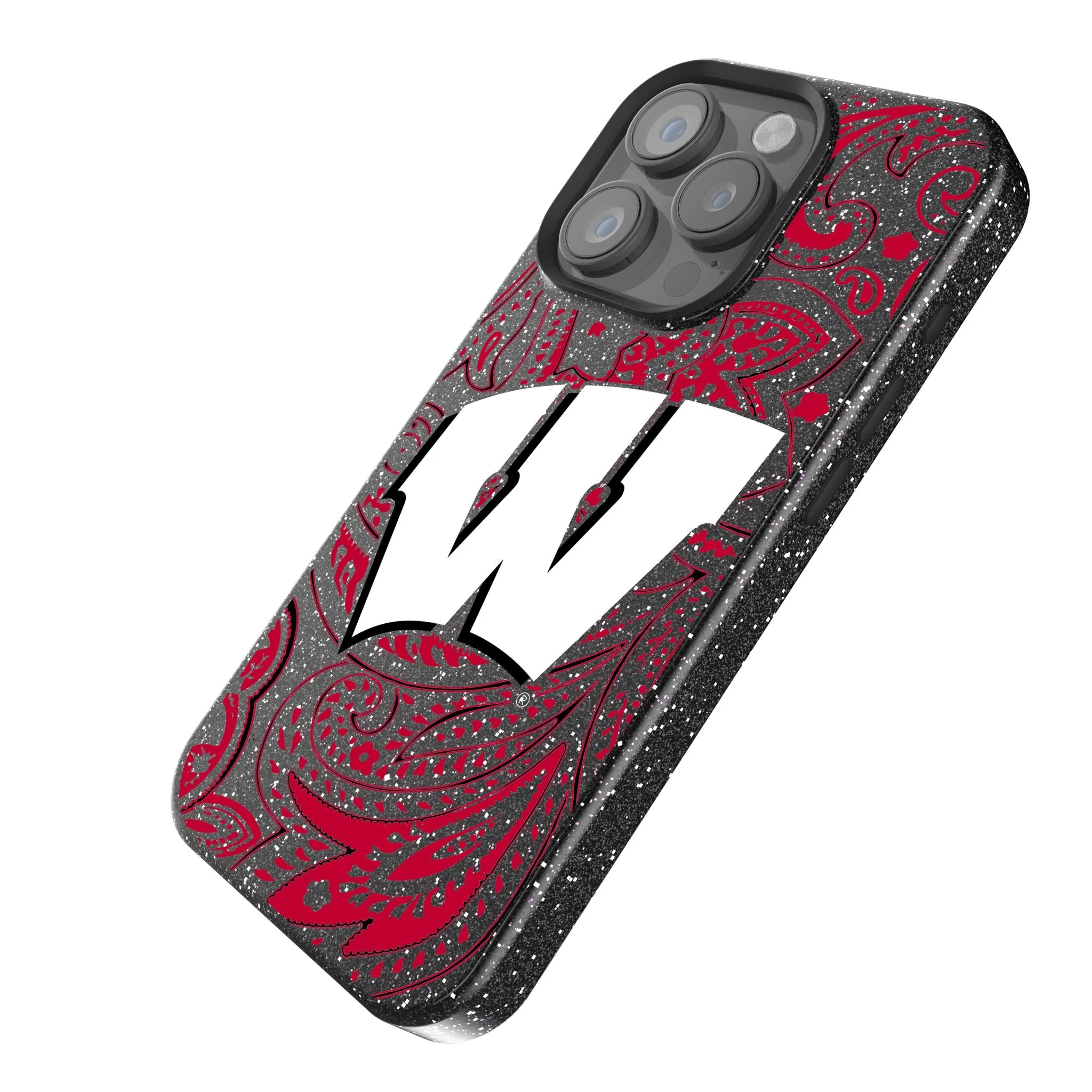 University of Wisconsin Badgers Paisley Bling Phone Case - Image 2