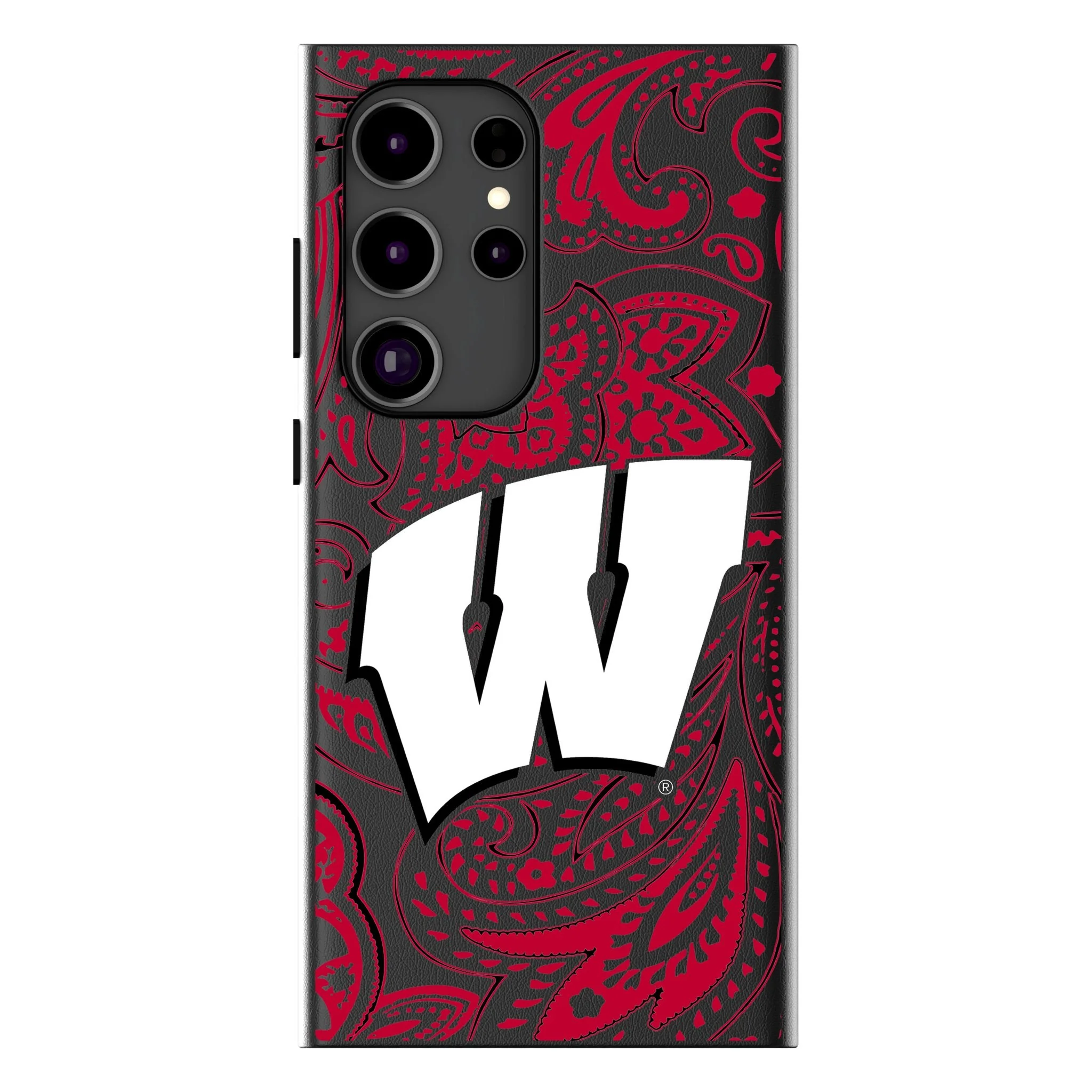 University of Wisconsin Badgers Paisley MagSafe Compatible Phone Case for Samsung Galaxy