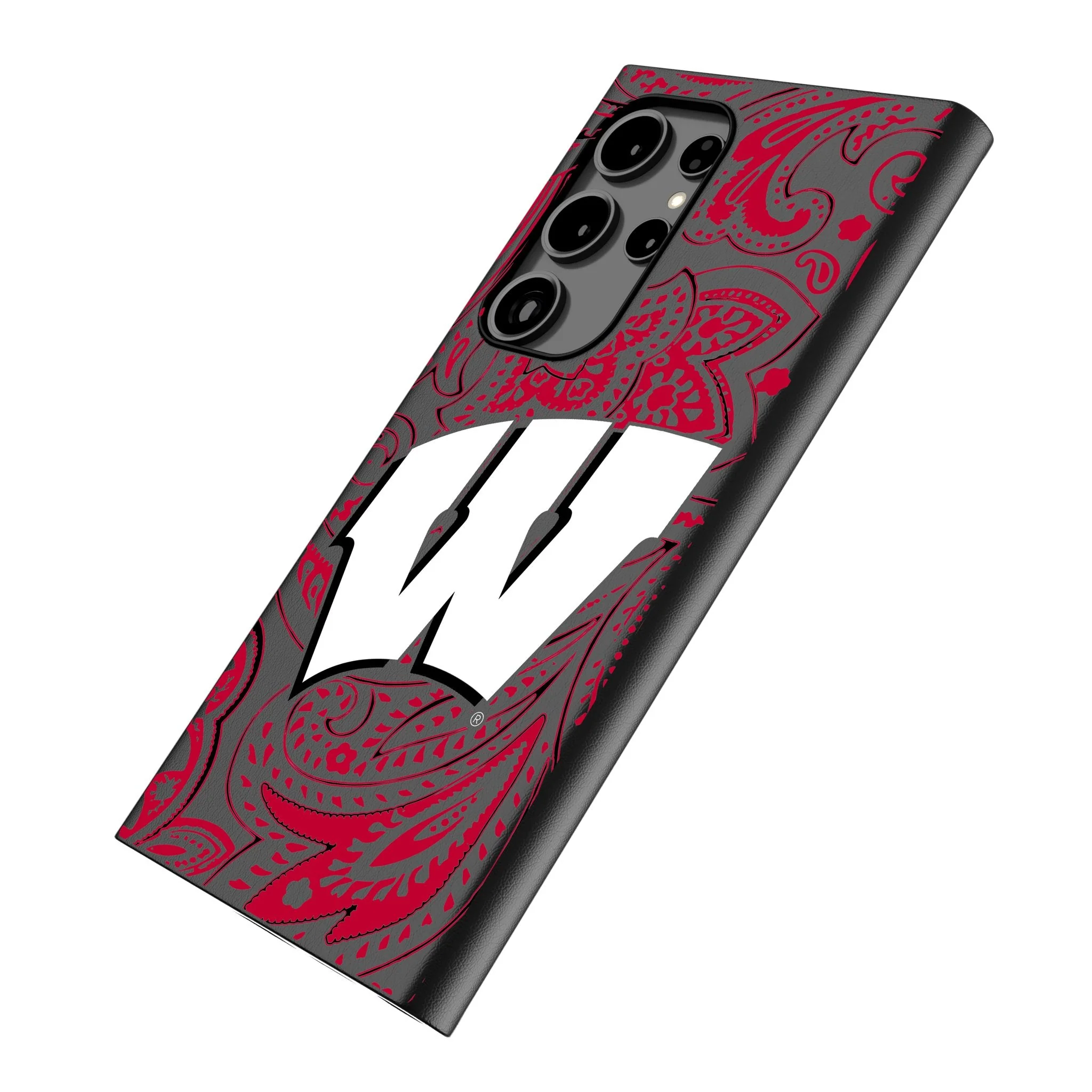 University of Wisconsin Badgers Paisley MagSafe Compatible Phone Case for Samsung Galaxy - Image 2
