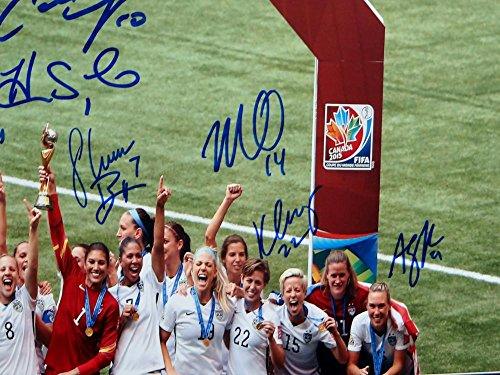 US Women's Soccer Team Autographed 16x20 World Cup Trophy Photo- JSA W Auth - Image 3