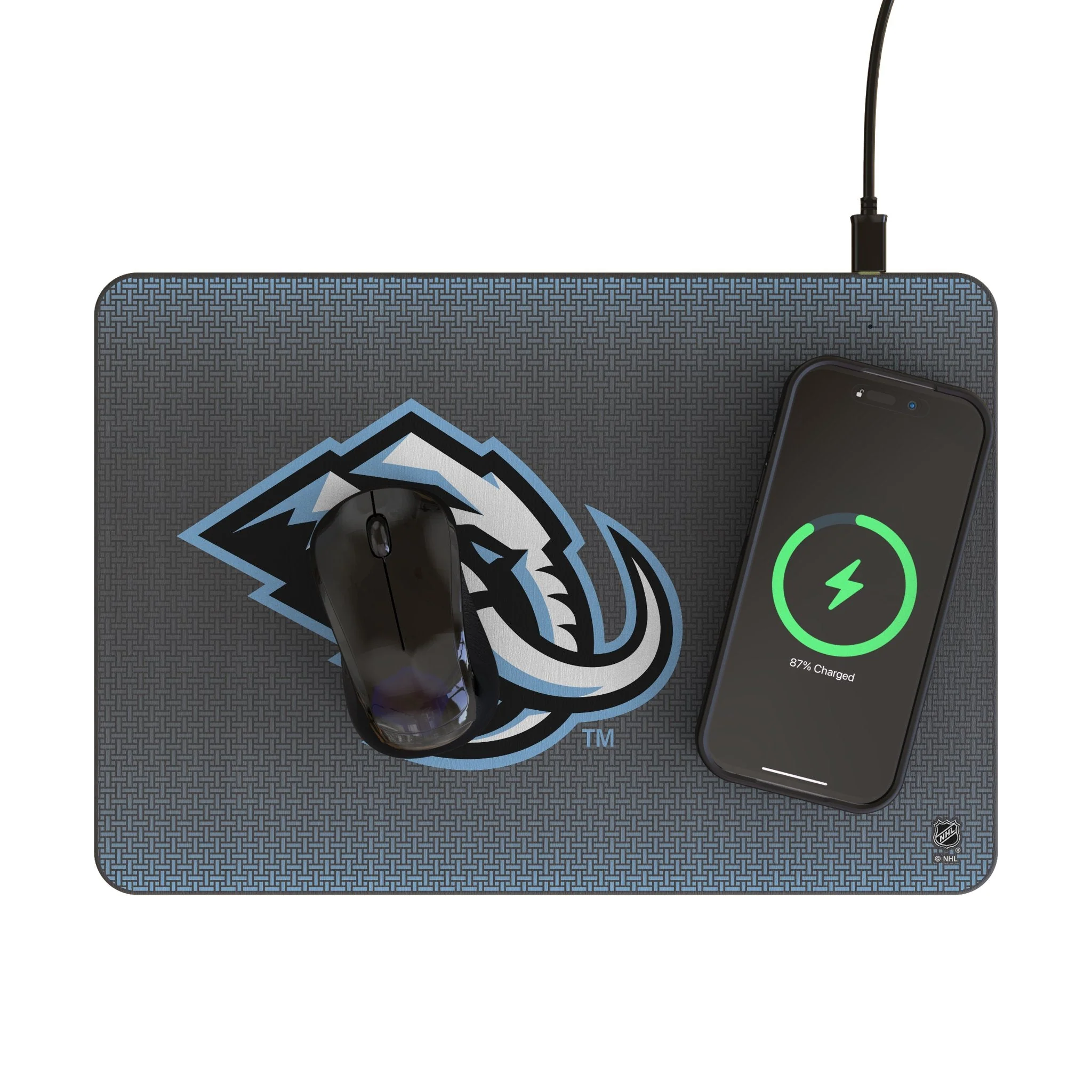 Utah Mammoth Linen 15-Watt Wireless Charger and Mouse Pad - Image 2
