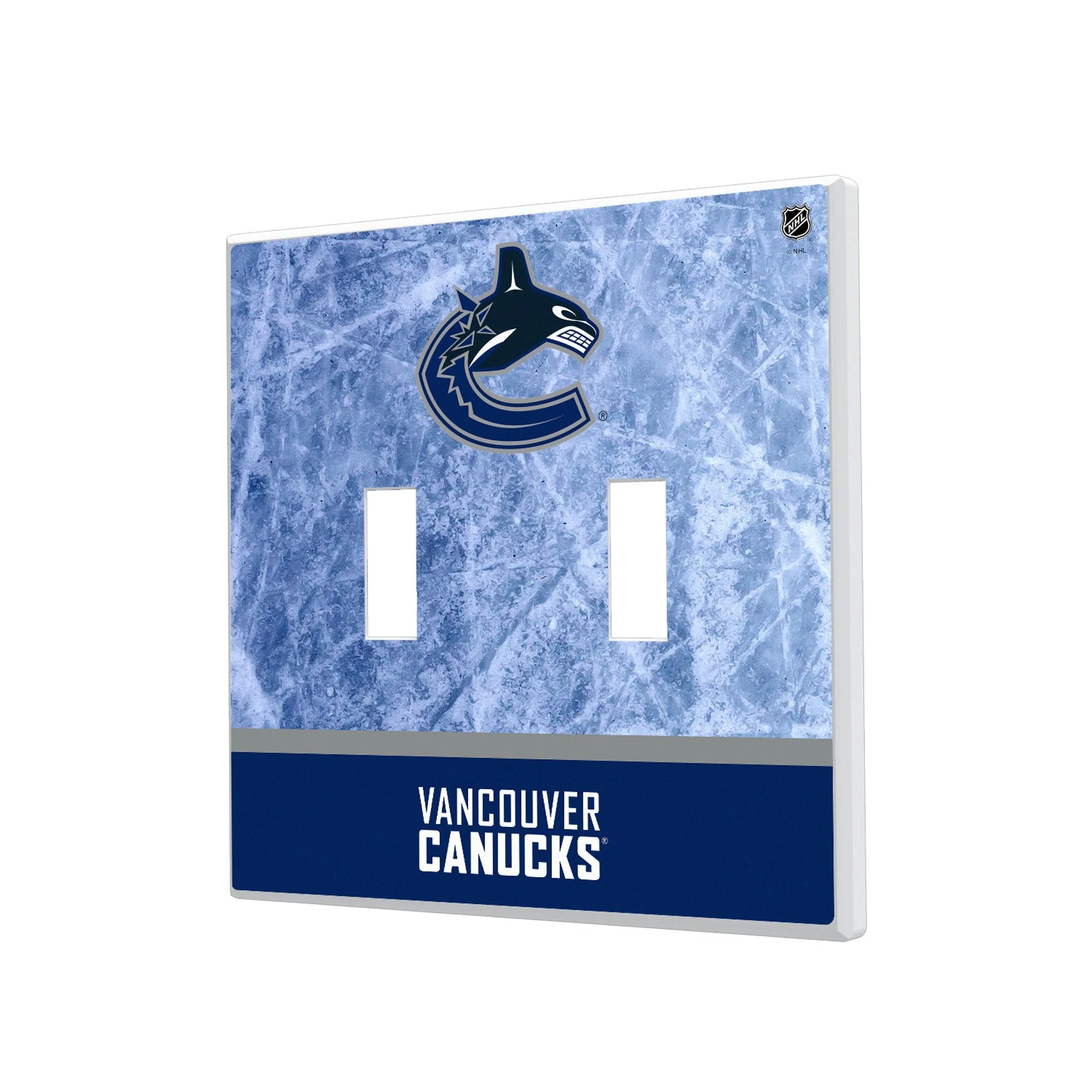 Vancouver Canucks Ice Wordmark Hidden-Screw Light Switch Plate - Image 3