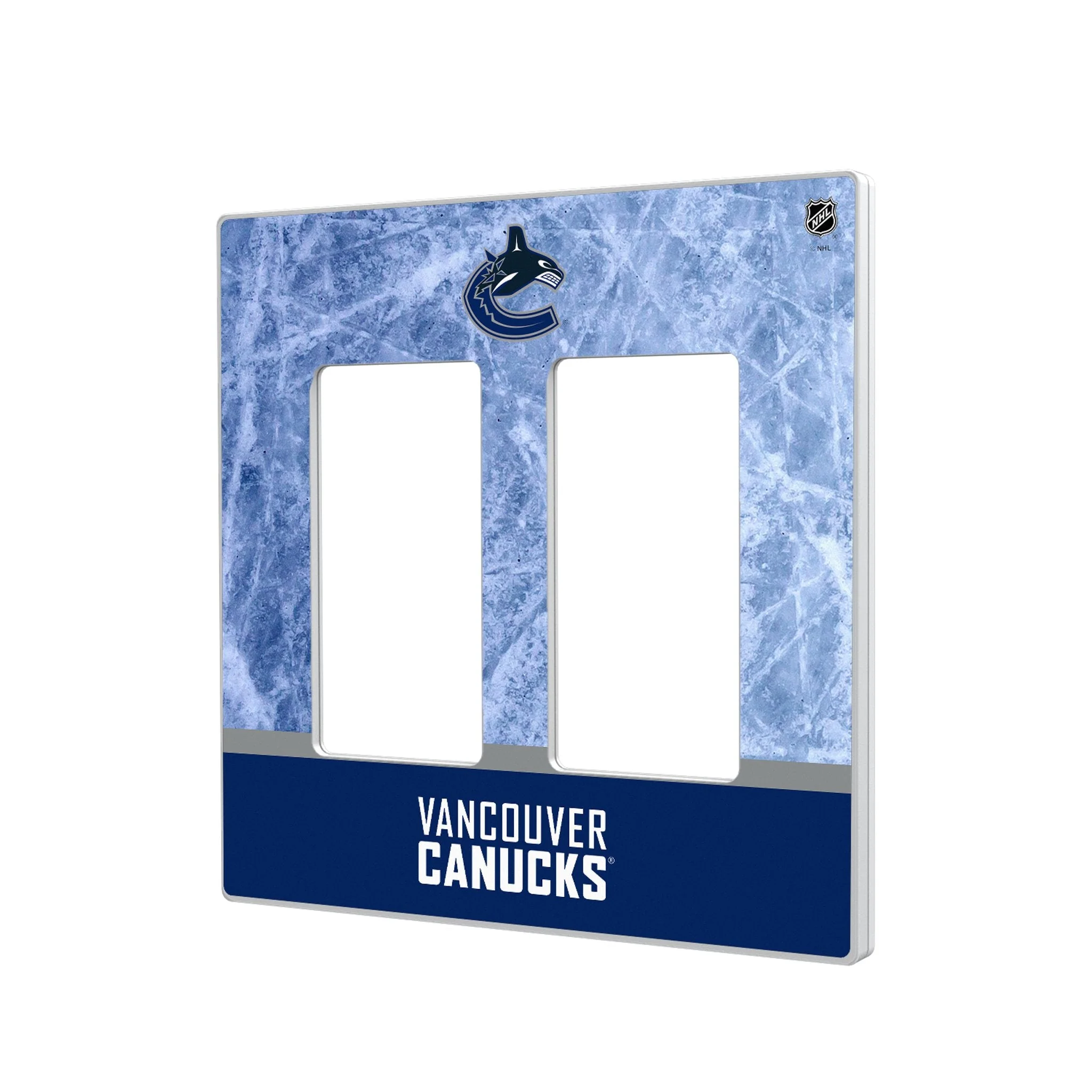 Vancouver Canucks Ice Wordmark Hidden-Screw Light Switch Plate - Image 4
