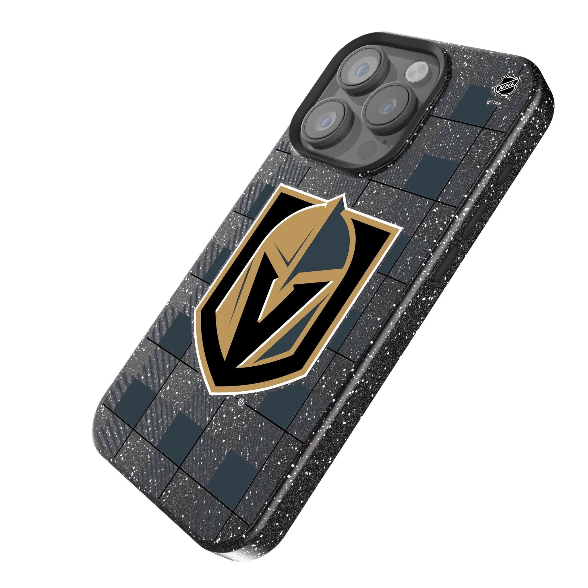 Vegas Golden Knights Plaid Bling Phone Case - Image 2