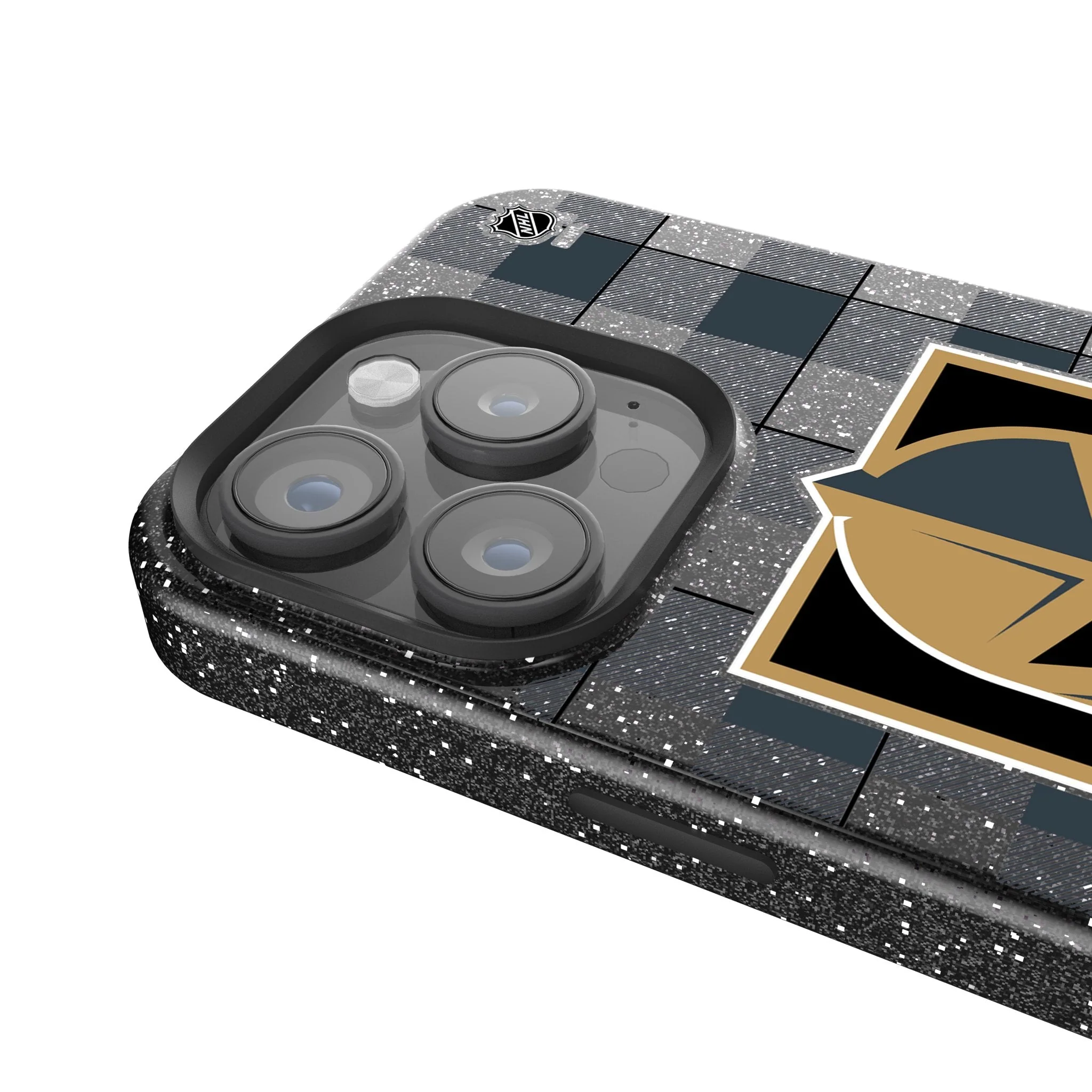 Vegas Golden Knights Plaid Bling Phone Case - Image 4
